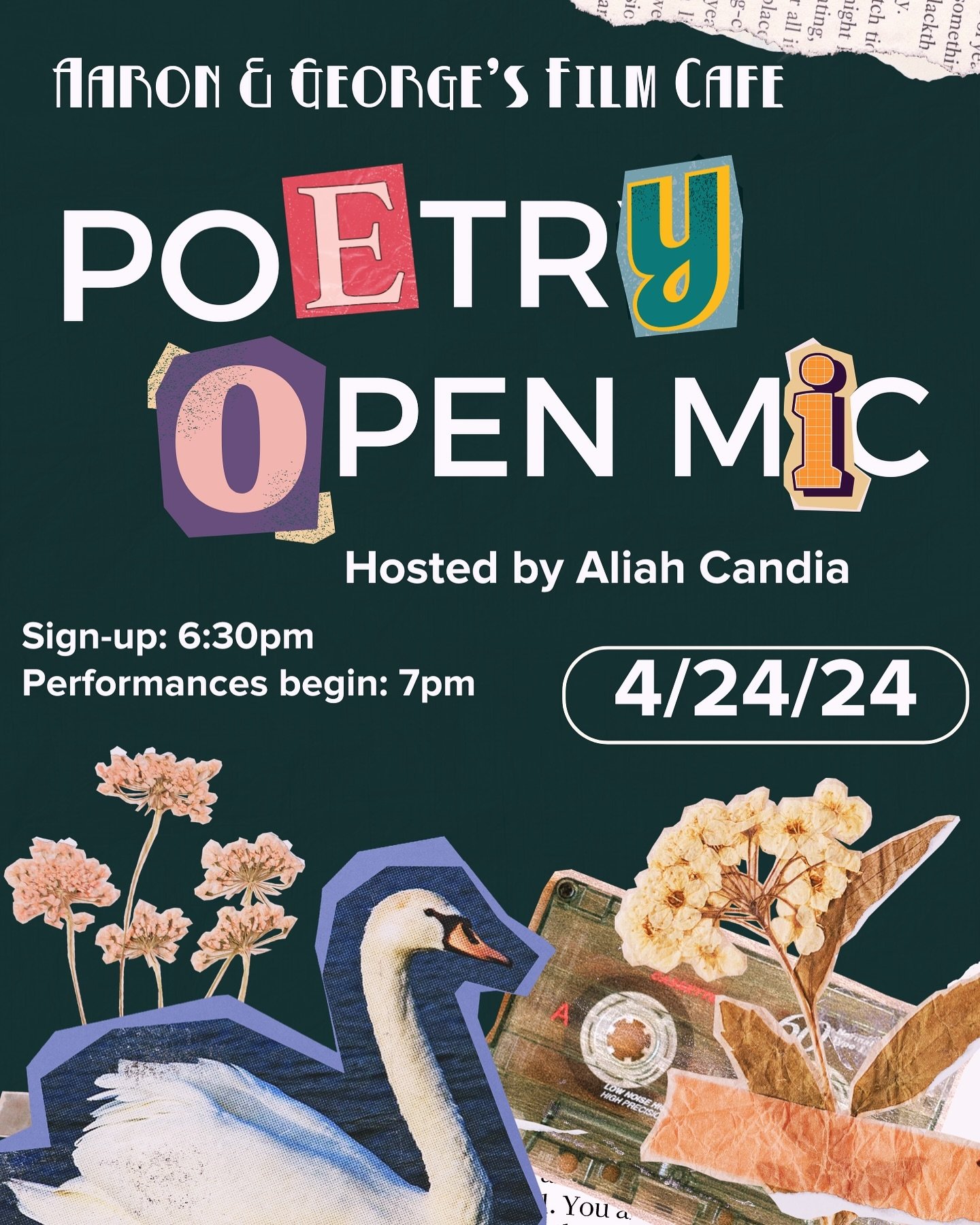 April is National Poetry Month! To celebrate 
@abstractaliah will be hosting Vol. 12 of her Poetry Open Mic Series on April 24. Sign-up starts at 6:30pm and Performances at 7pm. #openmic #downtownelpaso #nationalpoetrymonth