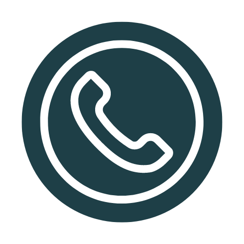 Icon of a phone receiver in a circle indicating a call or contact option.