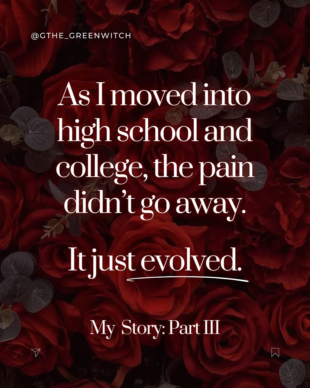 Part 3 of my story is here. 🌹

This chapter is the beginning of the inevitable collapse &mdash; the unraveling of my body, my mind, and my relationships under the weight of survival. 

On the outside, I still carried the torch of the impressive gold