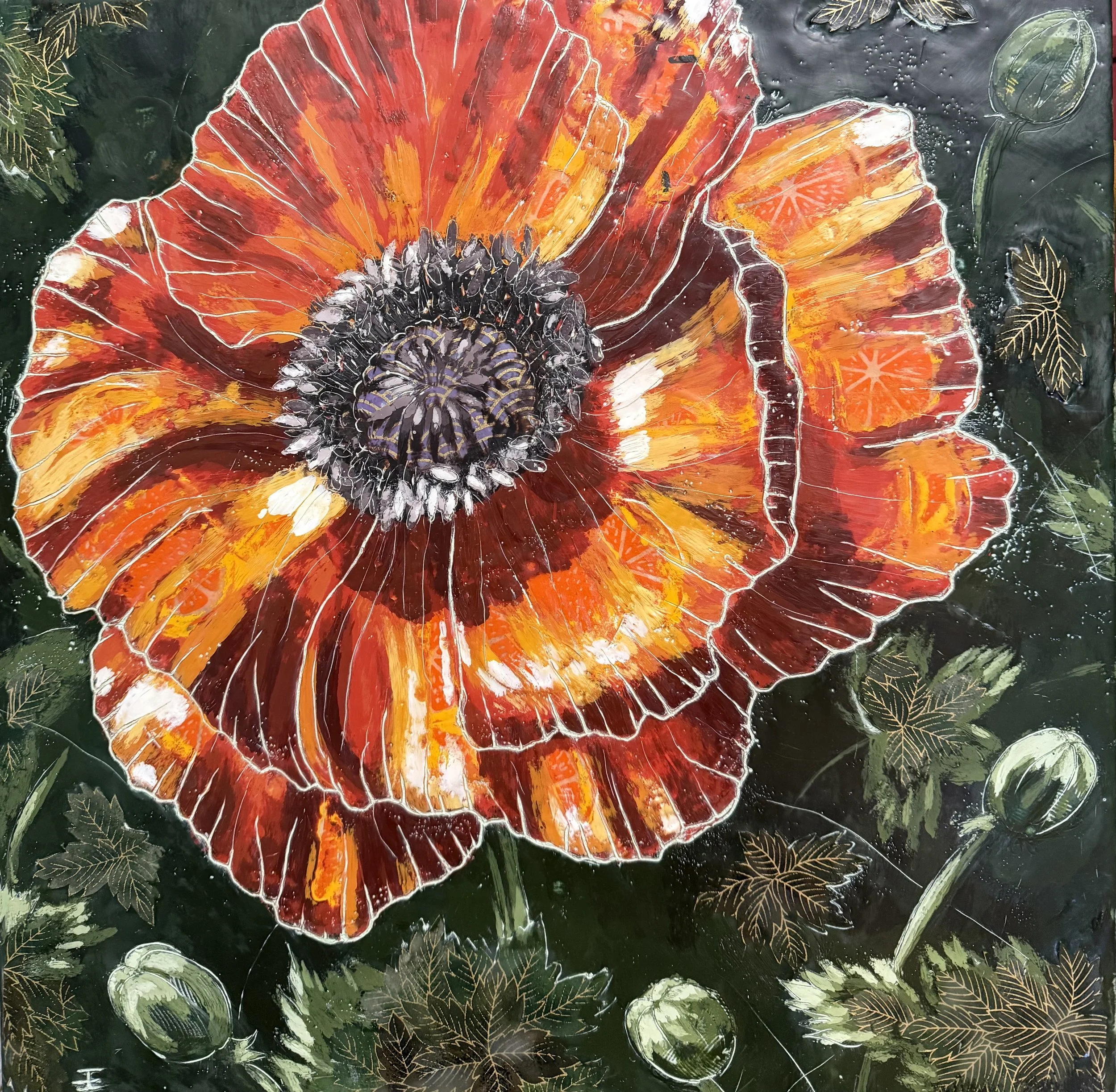 Original encaustic paintings and enamel pins are now available for purchase at the Art Gallery of Alberta in Edmonton.