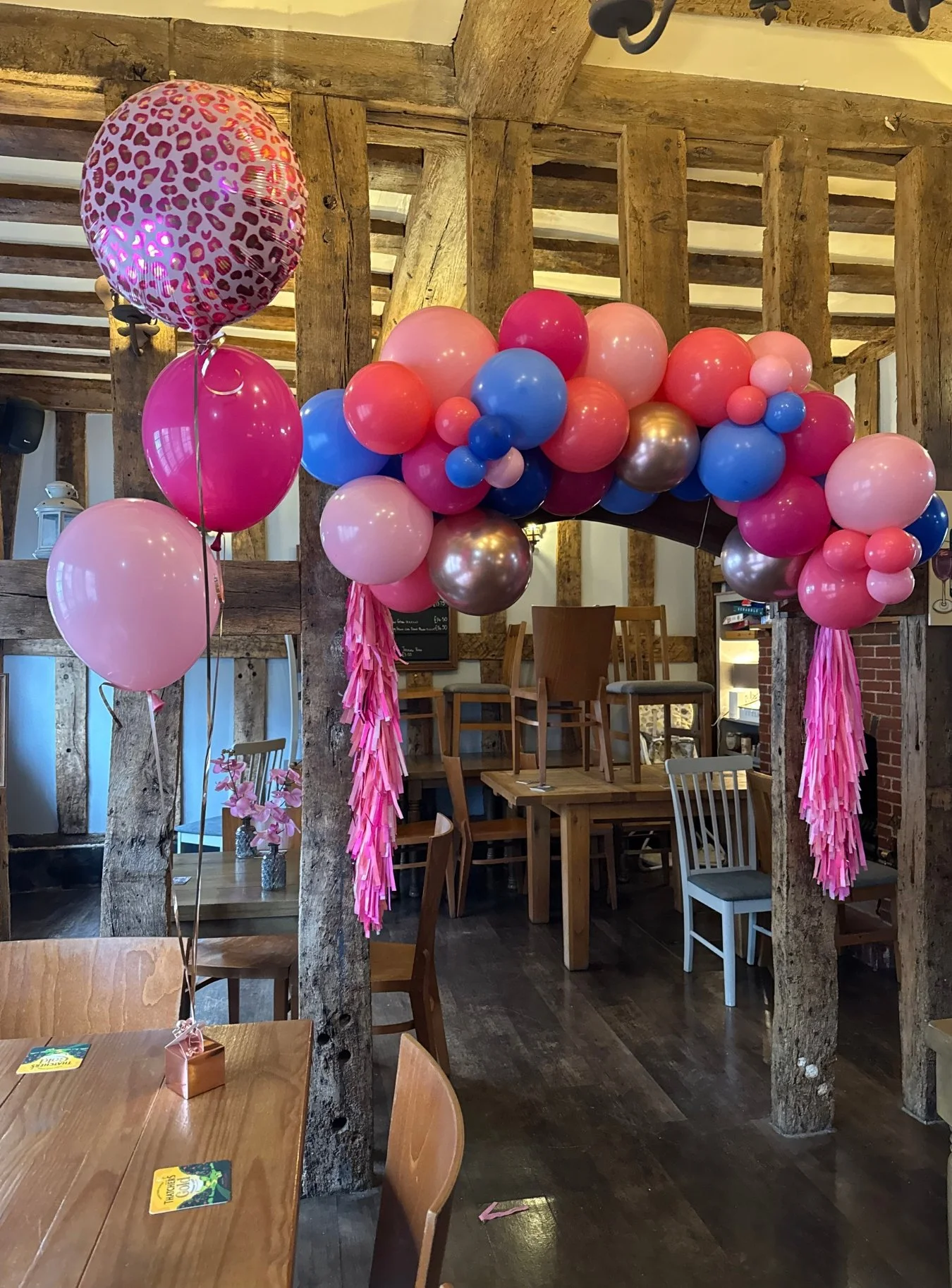 Balloon Garland and helium balloons for birthday Herts