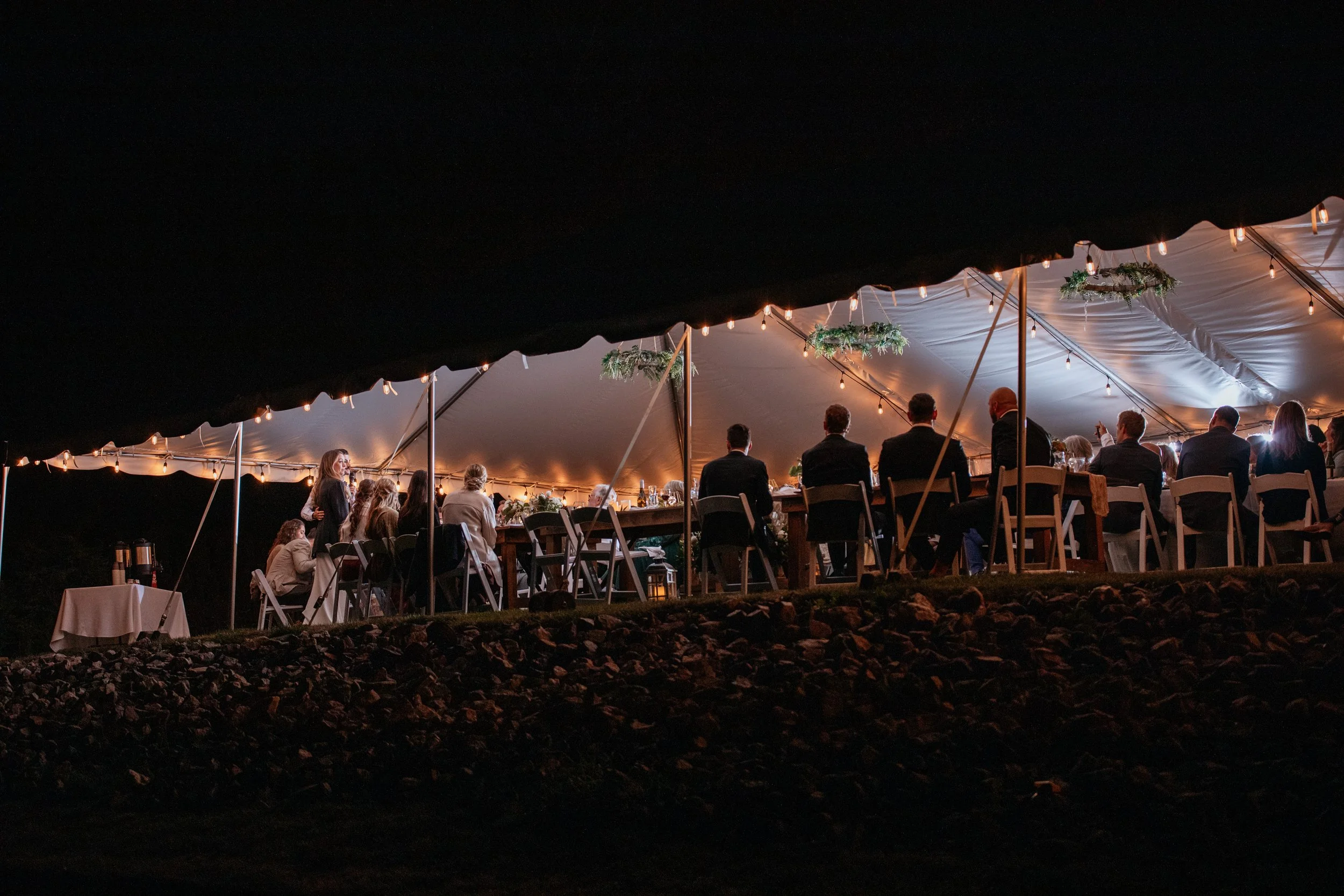 Marquee Tent at Night - Outside