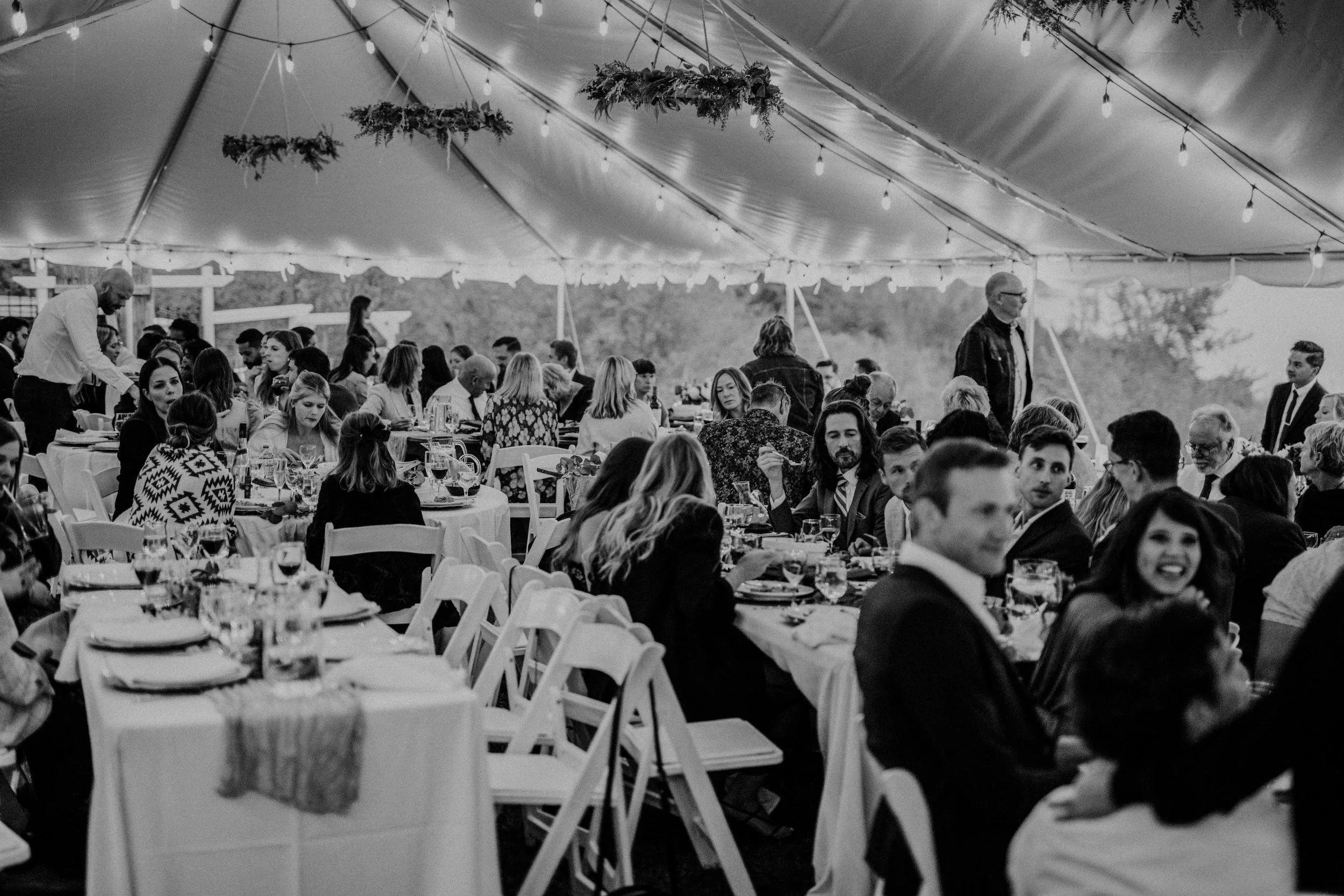 Marquee Tent at Night - Inside