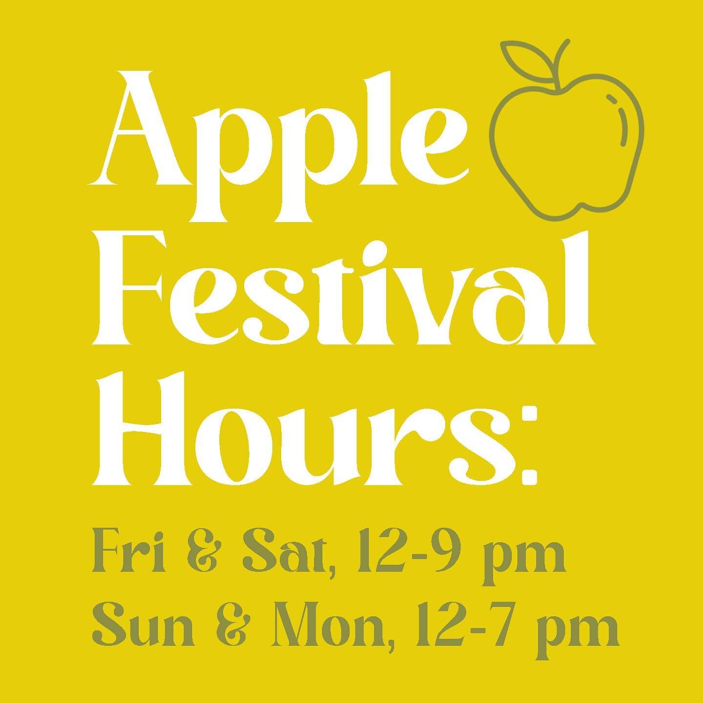 🍎 Peep our changed hours for the HVL Apple Festival 👀 as well as some upcoming days we will be closed! 

#hendersonville #applefestival #haveagreatweekend