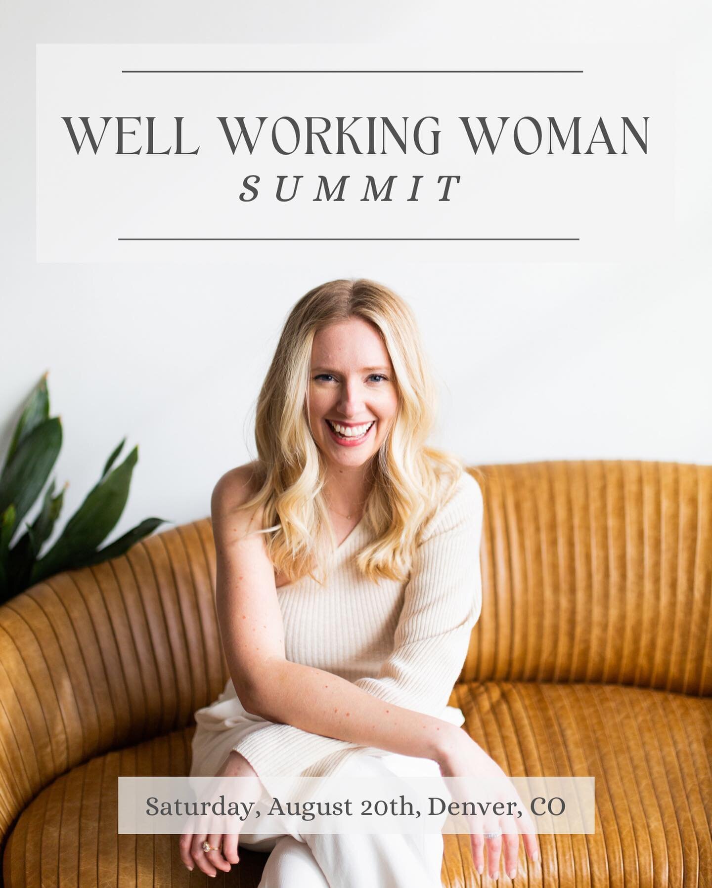 THE COUNTDOWN IS ON ⏰

We are officially less than 6 weeks from the Well Working Woman Summit 🤯 Early Bird discount ends NEXT WEDNESDAY!

Don&rsquo;t fret, there&rsquo;s still a spot with your name on it 🙏🏻

This is for the:
- Career-driven woman
