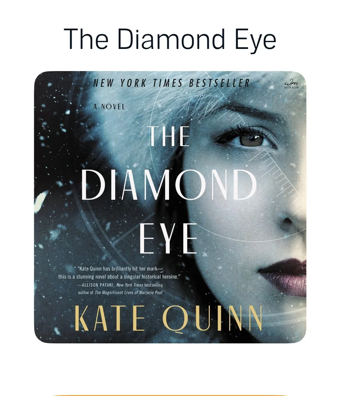 The Diamond Eye by Kate Quinn, historical fiction