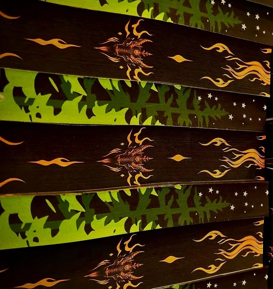 Painted Edge Pair • Season of the Dragon + The Spring Dragon • Digital Painted Edges