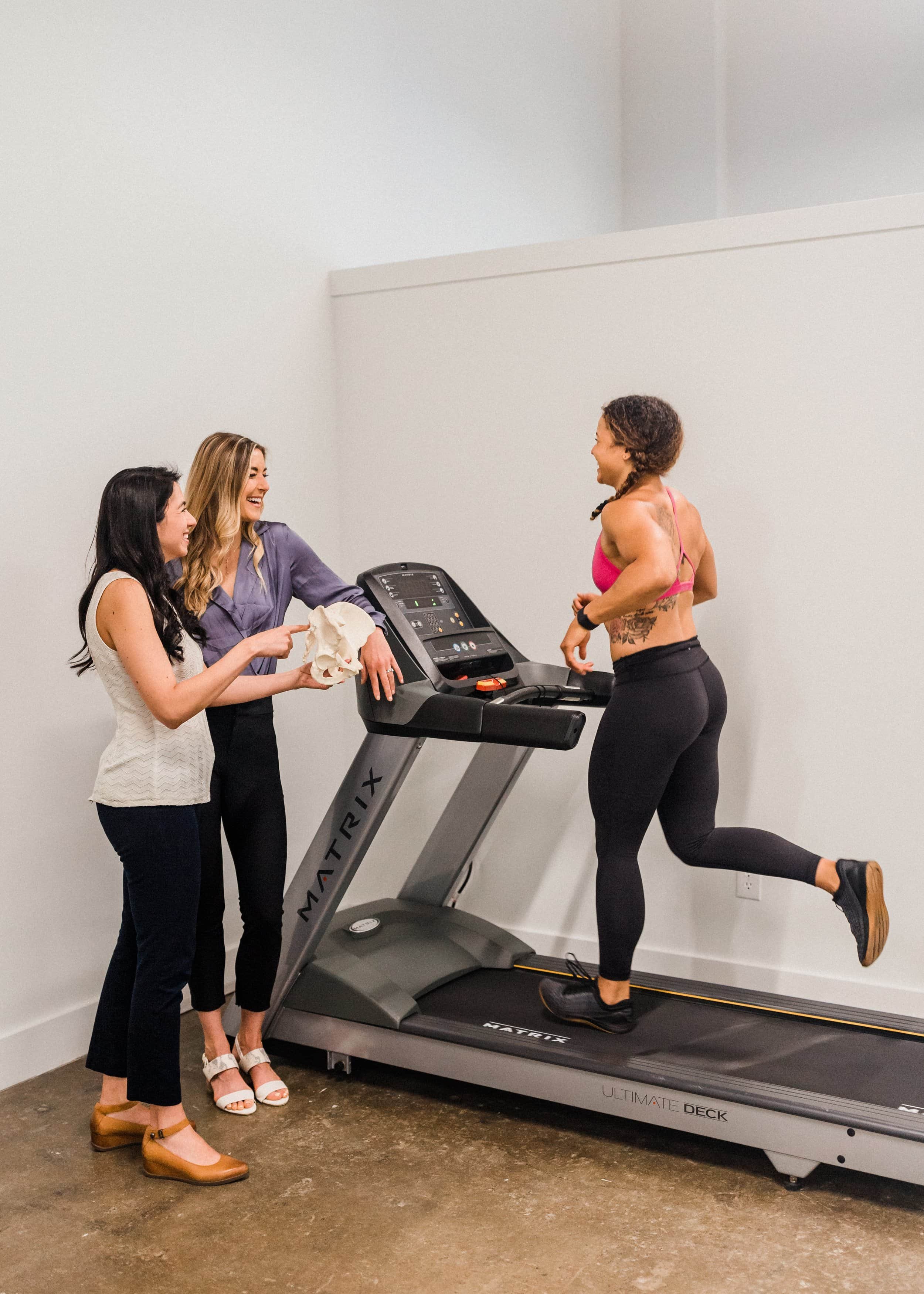Woman running on treadmill