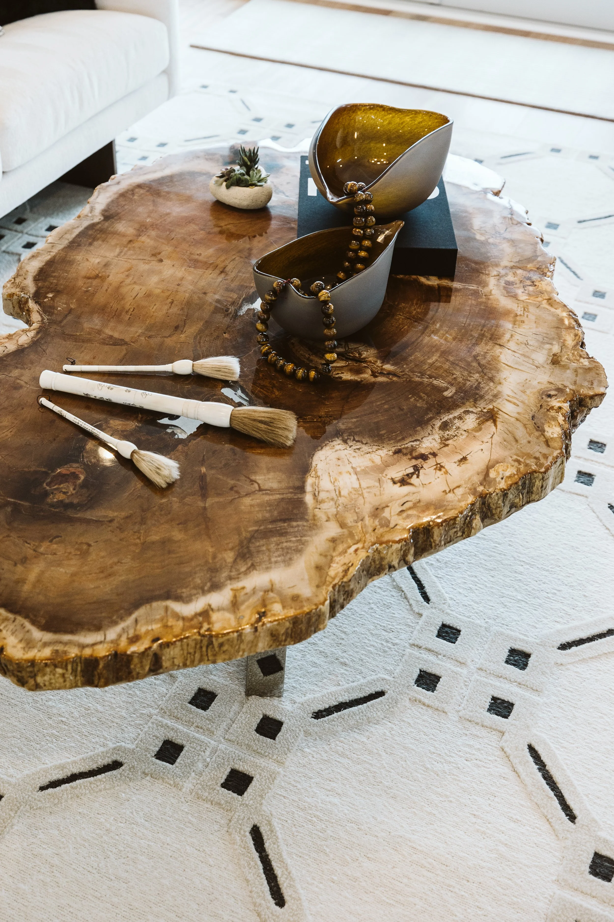 petrified wood coffee table