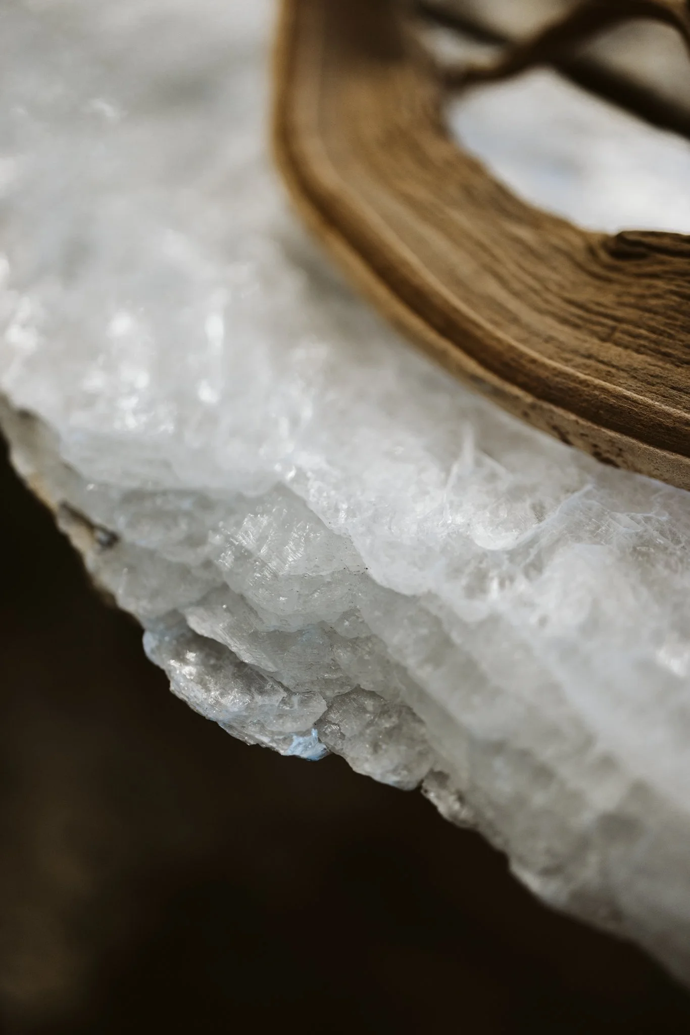 quartz and wood