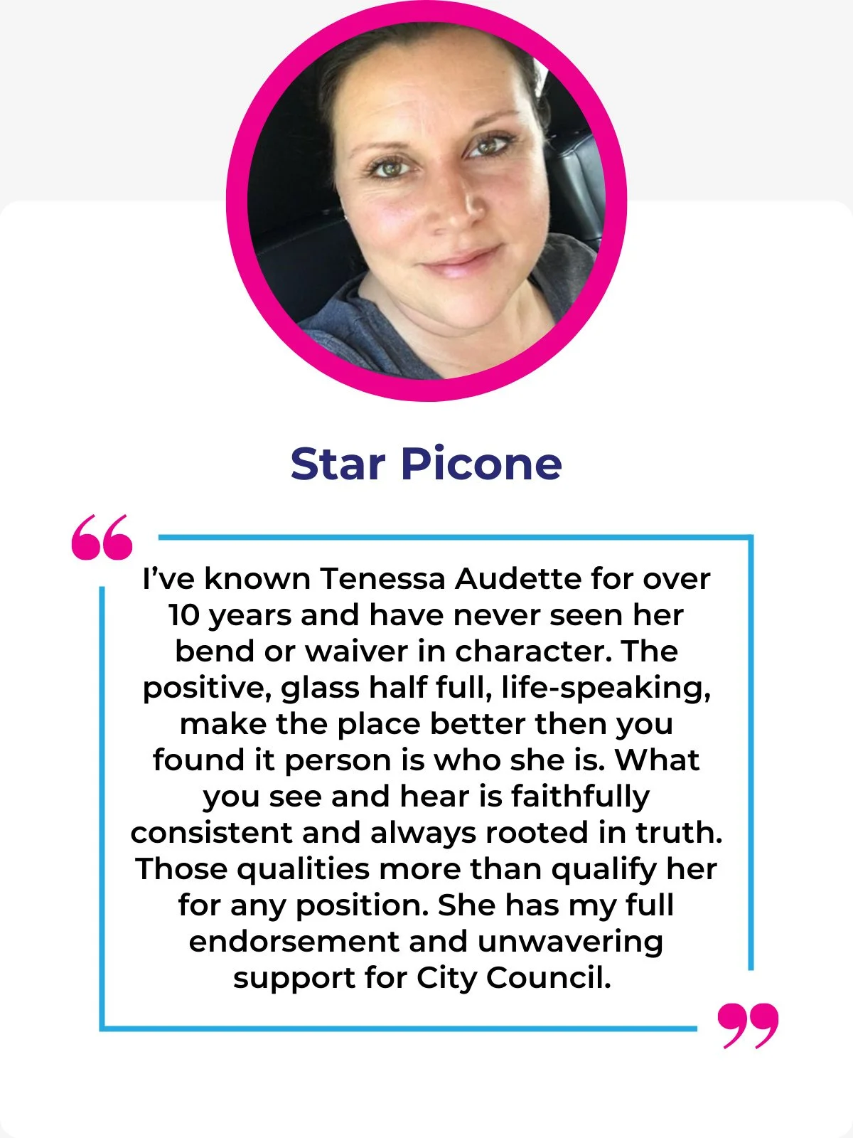 Endorsement for Tenessa Audette for Redding City Council Election