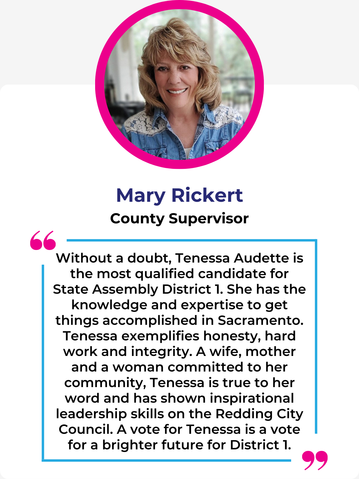 Mary Rickert Shasta County Supervisor