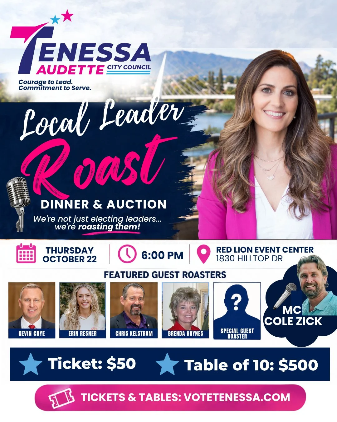 Flyer for Tenessa Audette fundraiser event