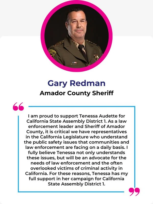 Endorsement for Tenessa Audette from Sheriff Gary Redman