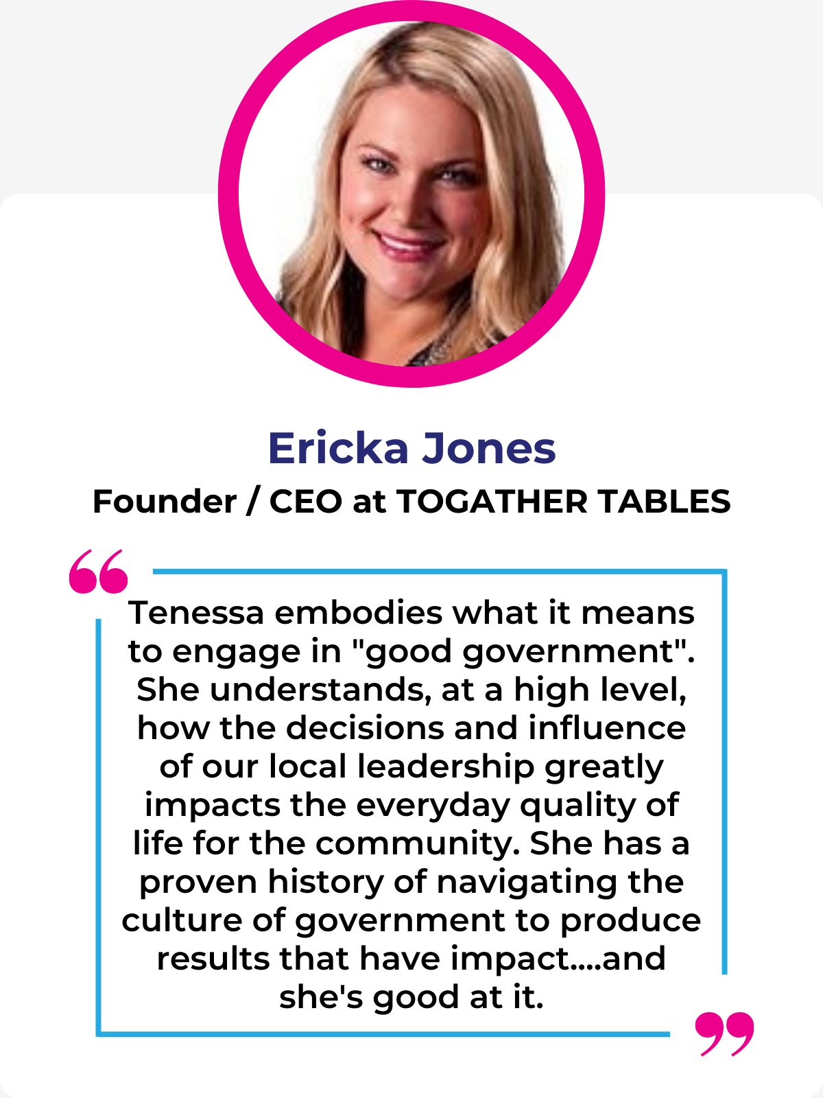 Ericka Jones endorses Tenessa Audette for Redding City Council