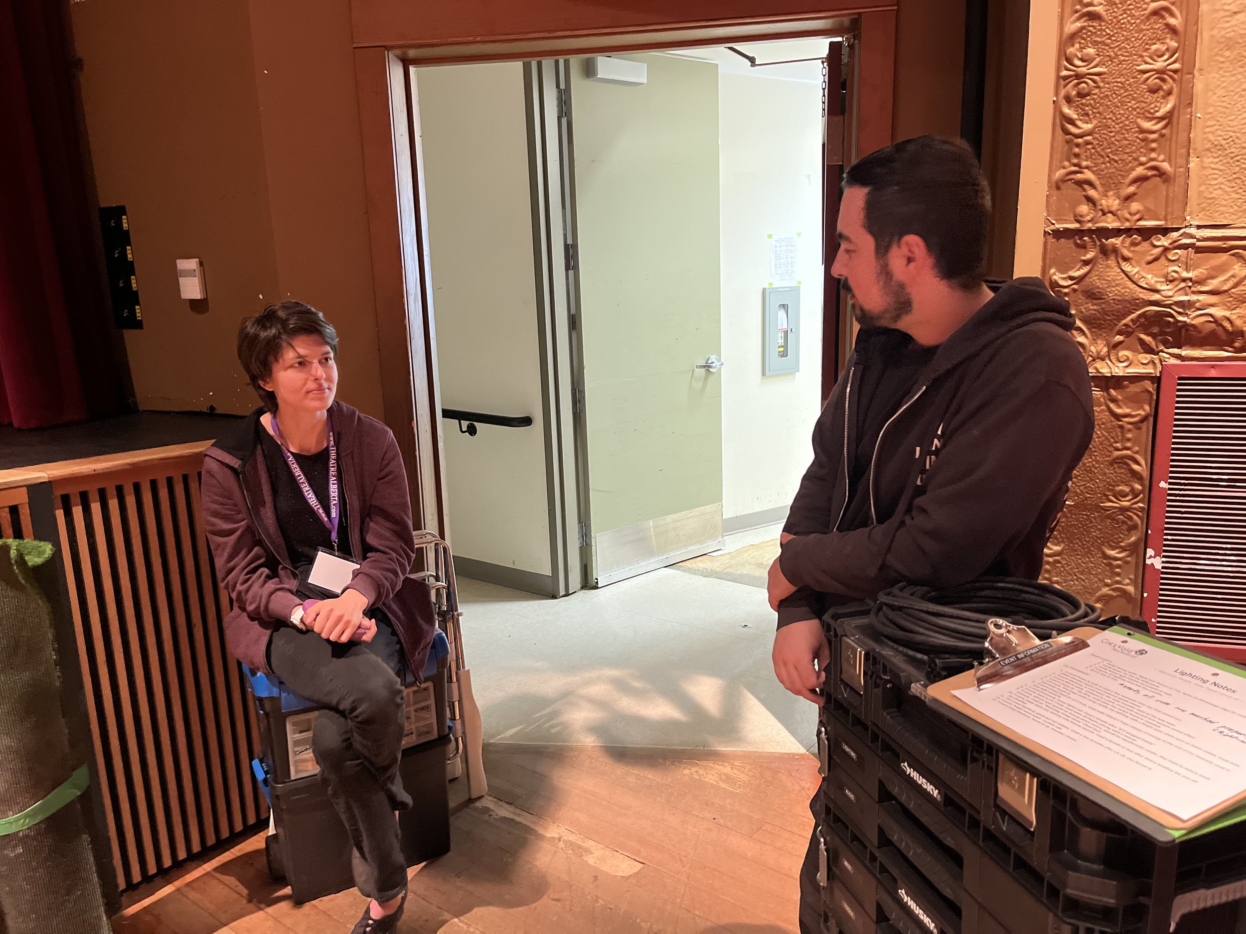 SM Amelia Daniels and Lightin designer John Jacobsen in Camrose at The Bailey