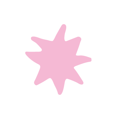 Pink abstract star shape on a black background.
