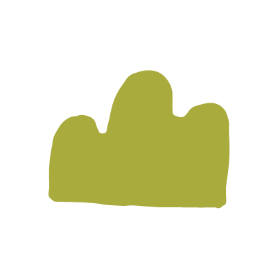 A green illustration of a cactus with two rounded sections.