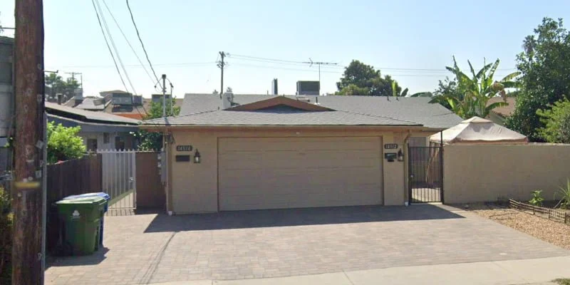 The exterior of Complete Harmony Board and Care Inc, a peaceful residential senior care home in Van Nuys, California, designed to provide a safe and welcoming environment for personalized on-site health.