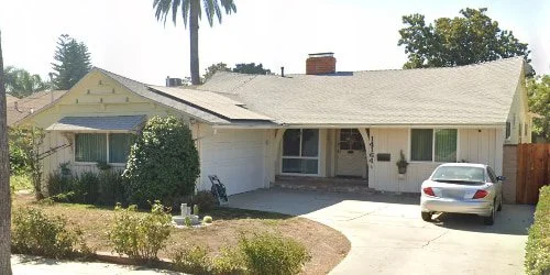 The welcoming exterior of Emvy Board and Care Facility in Van Nuys, a residential senior home that provides a friendly neighborhood vibe and easy access to an online doctors appointment.