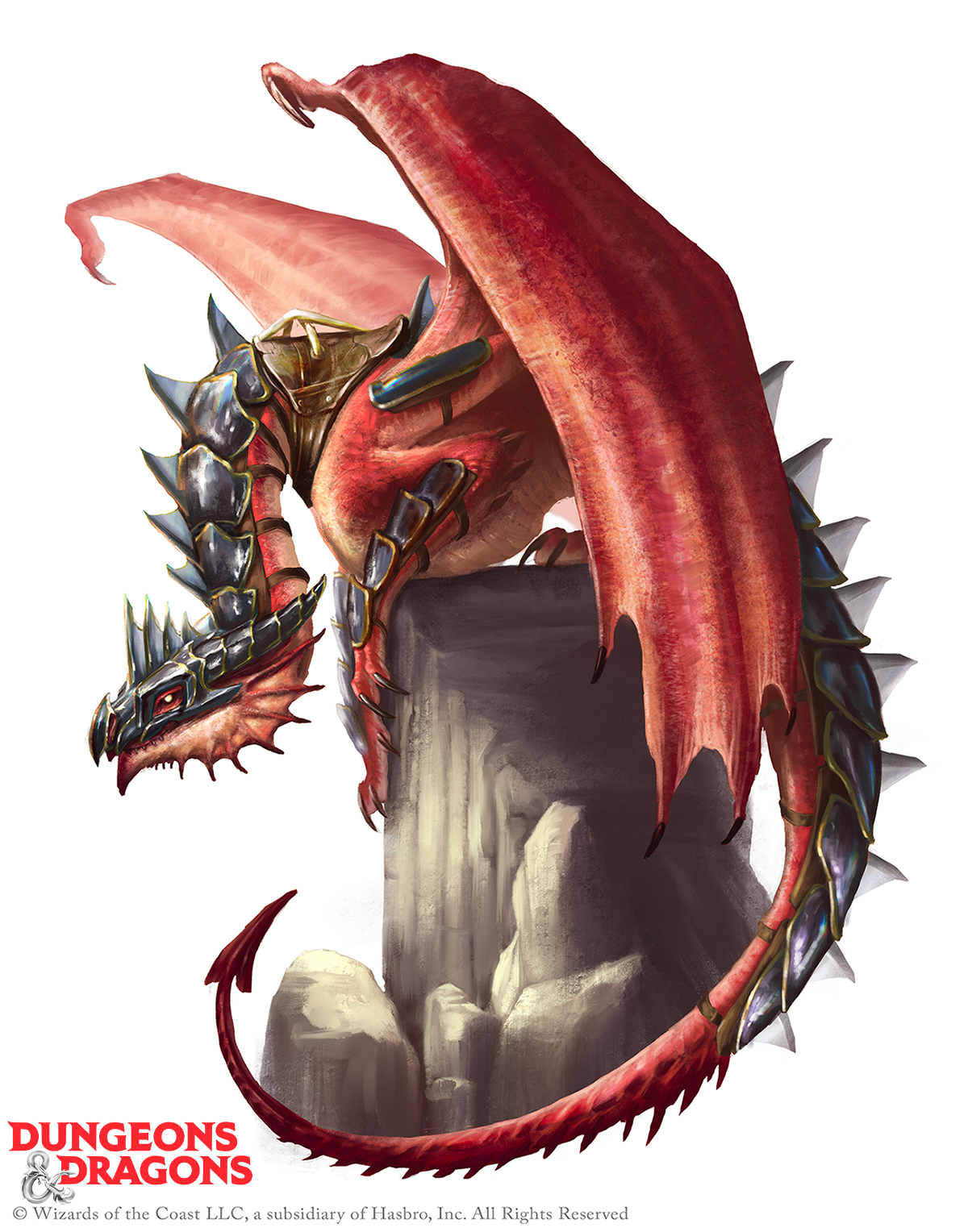 Red Dragonnel in Armor by Crystal Sully labeled.png