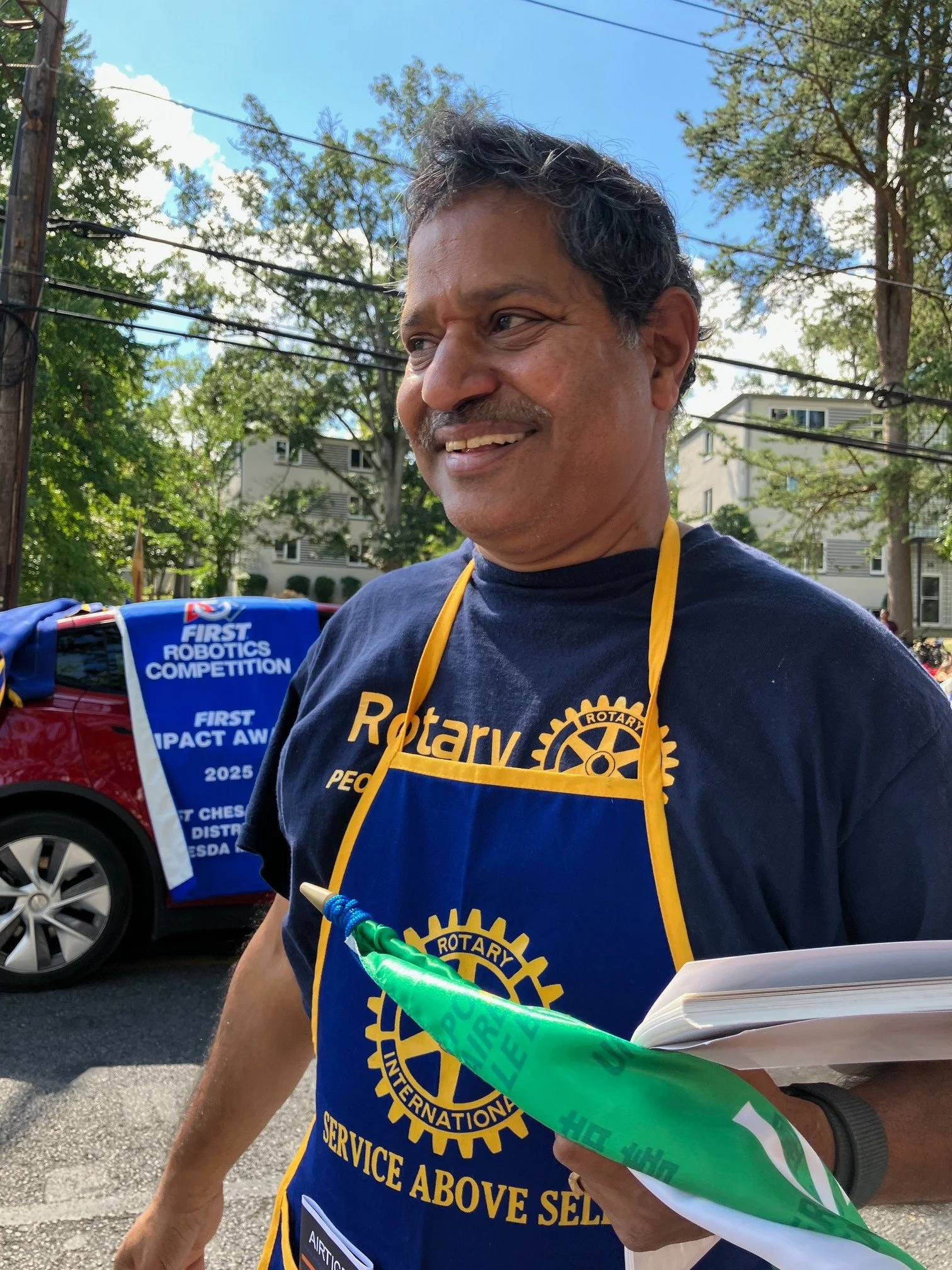 September 1, 2025: Vijay Kowtha, our president-elect, marched for Rotary in Greenbelt's Labor Day Parade.
