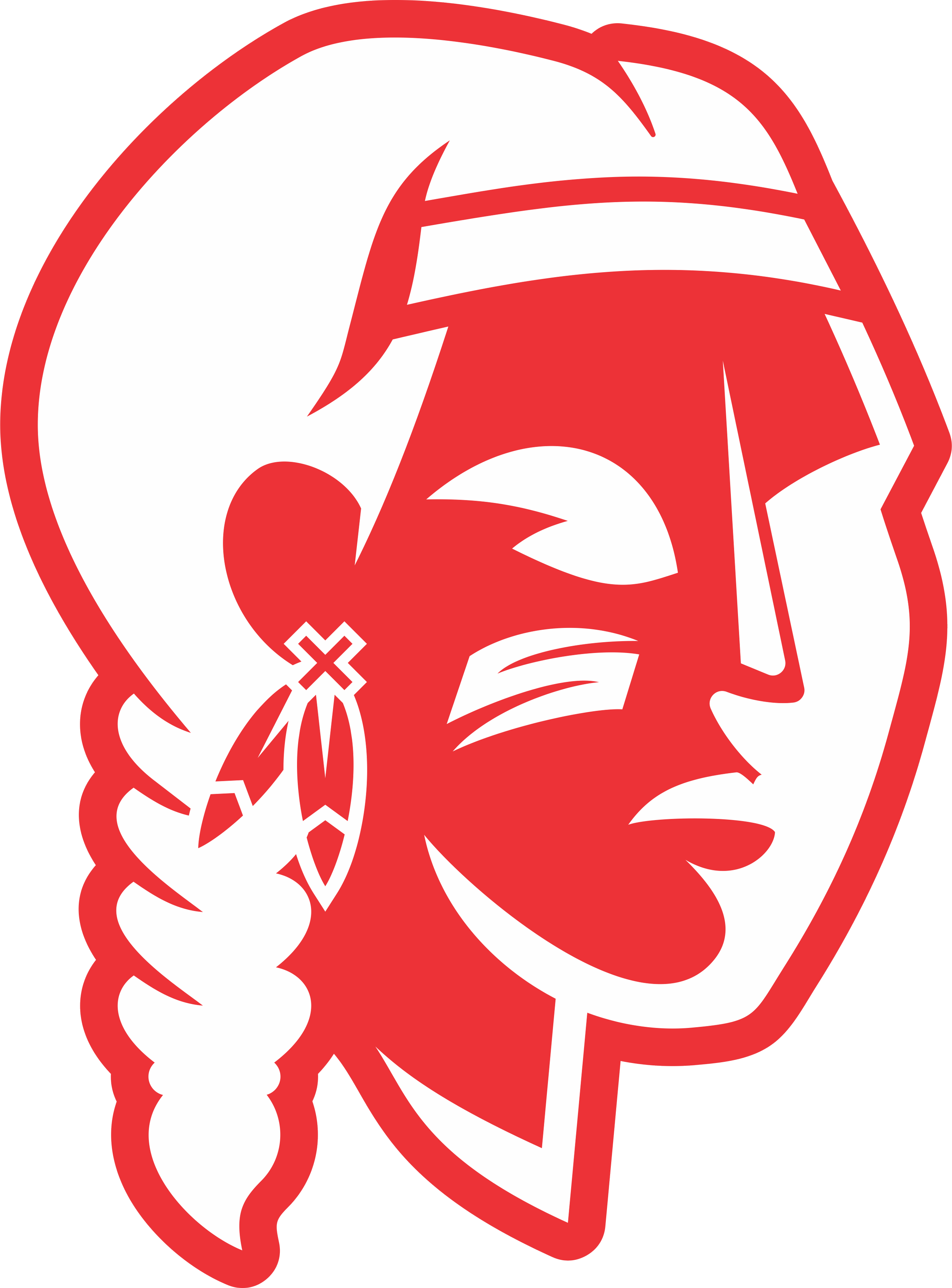 Female Mascot (White on Red)