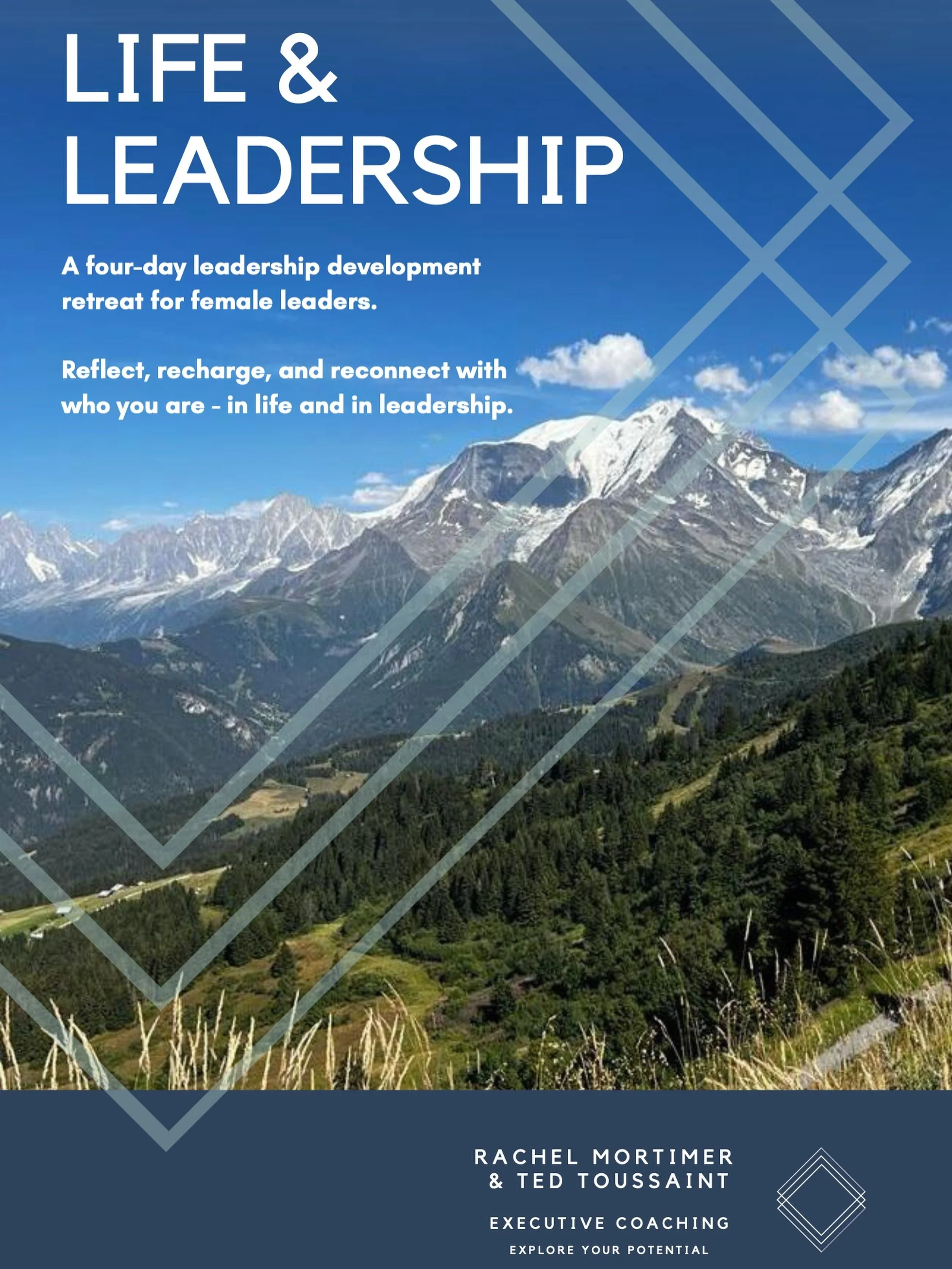 A colleague whose work I respect is running something rather special this June.

Rachel Mortimer, executive and leadership coach, is running a five day retreat for women leaders in Chamonix. 3rd to 7th June 2026.

It is set in the Alps, based in a pr