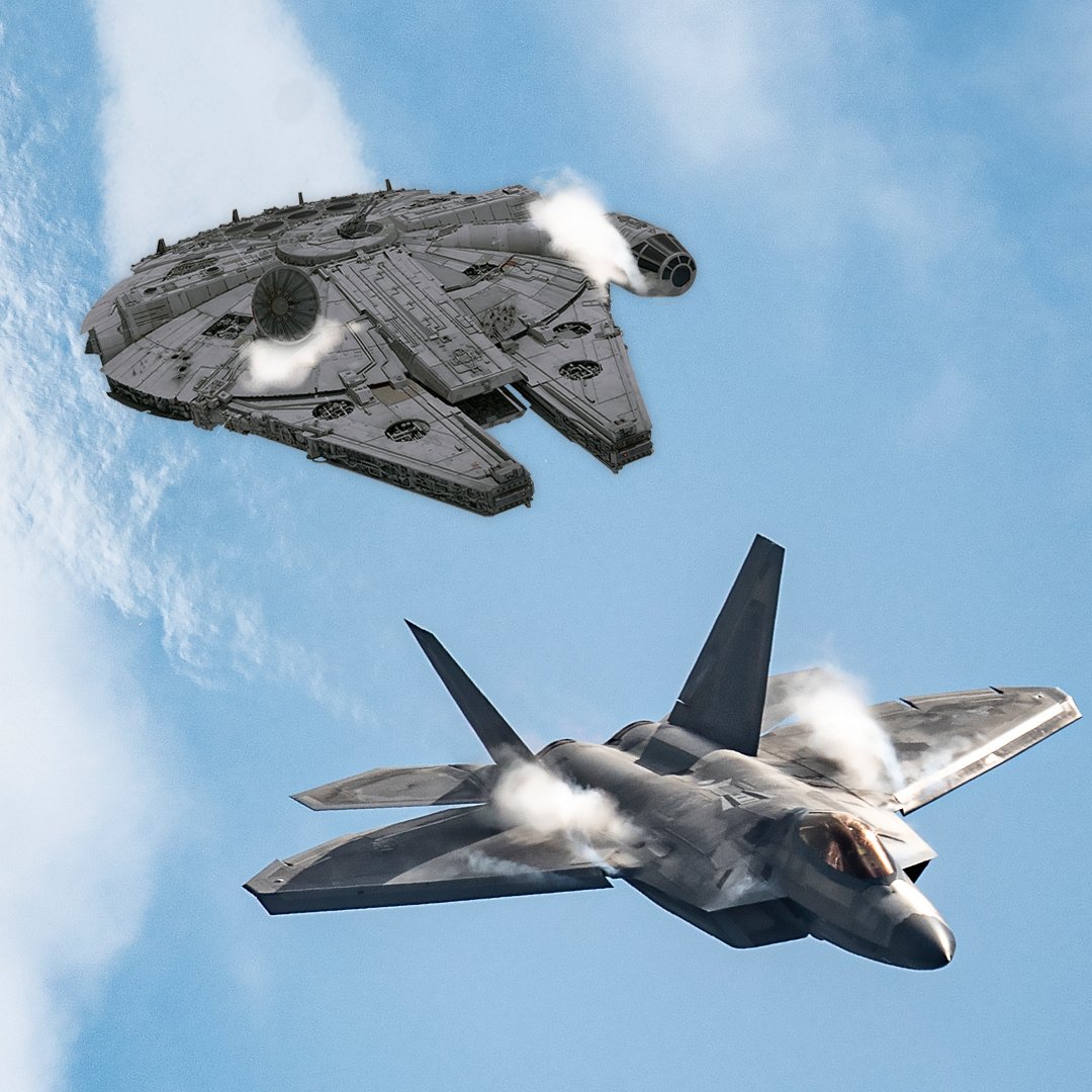 Do you know how many parsecs the Millennium Falcon did the Kessel Run in according to Han Solo? We reckon @razzlarson and the @f22demoteam could get it done faster and look better doin' it! 🤙🏼 ✈️

For all you jedi-lovin' nerds out there, Happy Star