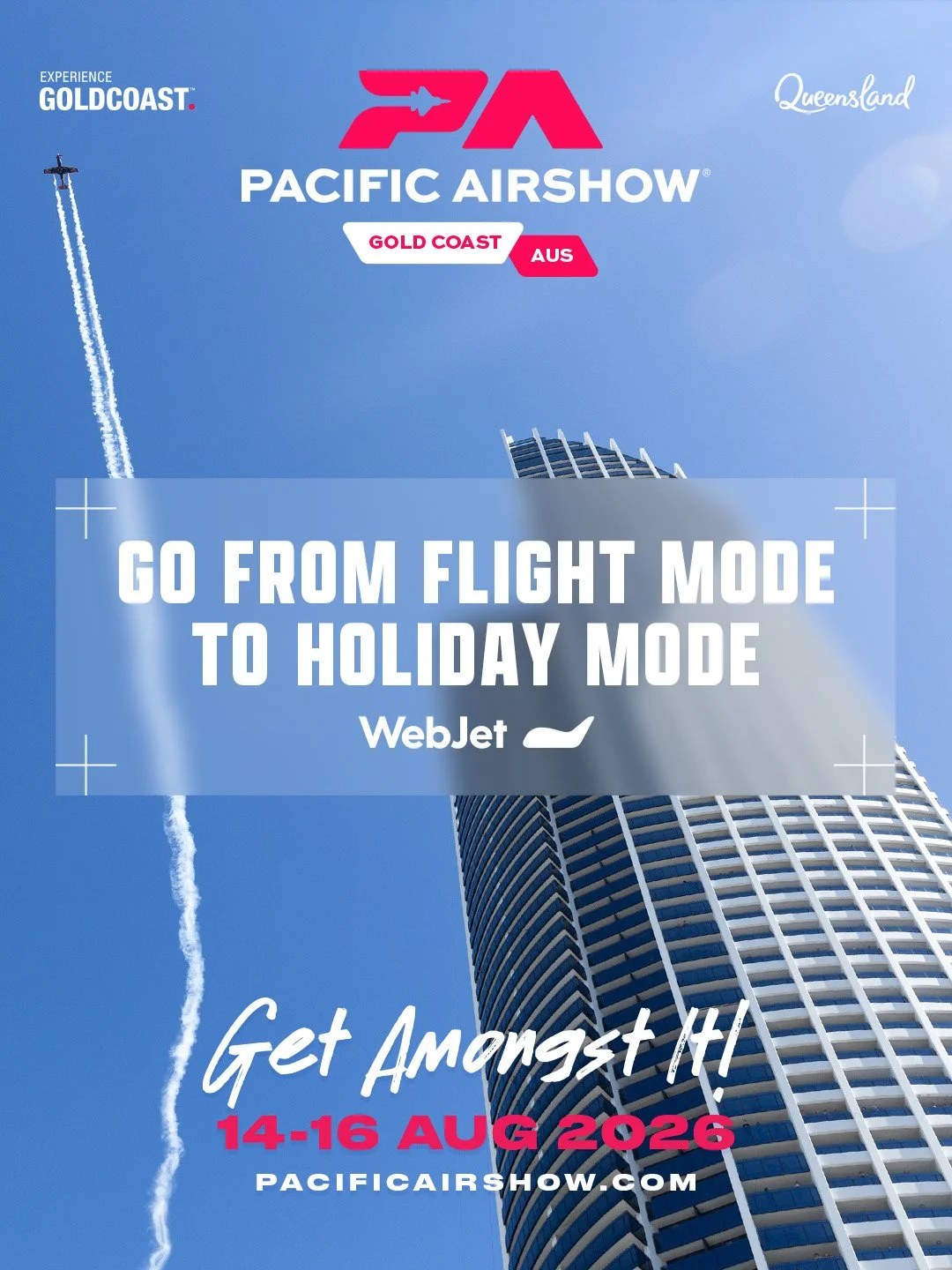 Dear Winter,

We're seeing other seasons. ☀️✈️

Escape the cold and head to the Gold Coast for Pacific Airshow&reg; Gold Coast, 14&ndash;16 August.

Think sunshine, beaches, holiday vibes and unreal aerial displays over the coastline.

Why stop at th