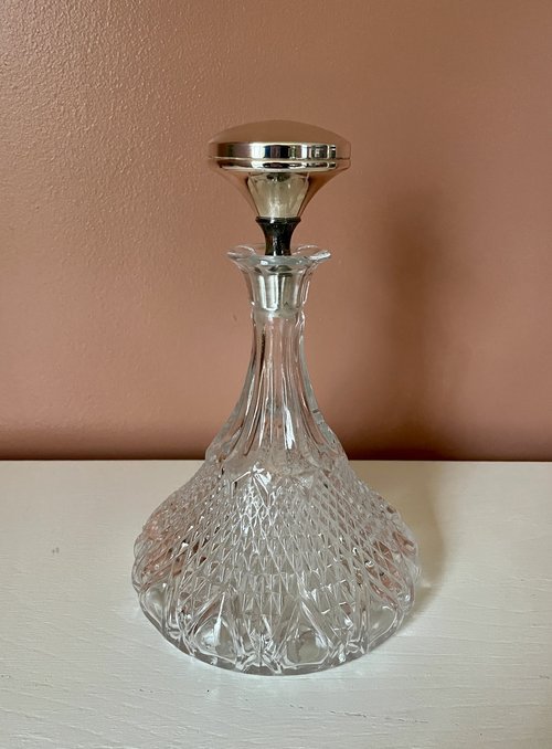 Crystal Decanter with Silver Stopper