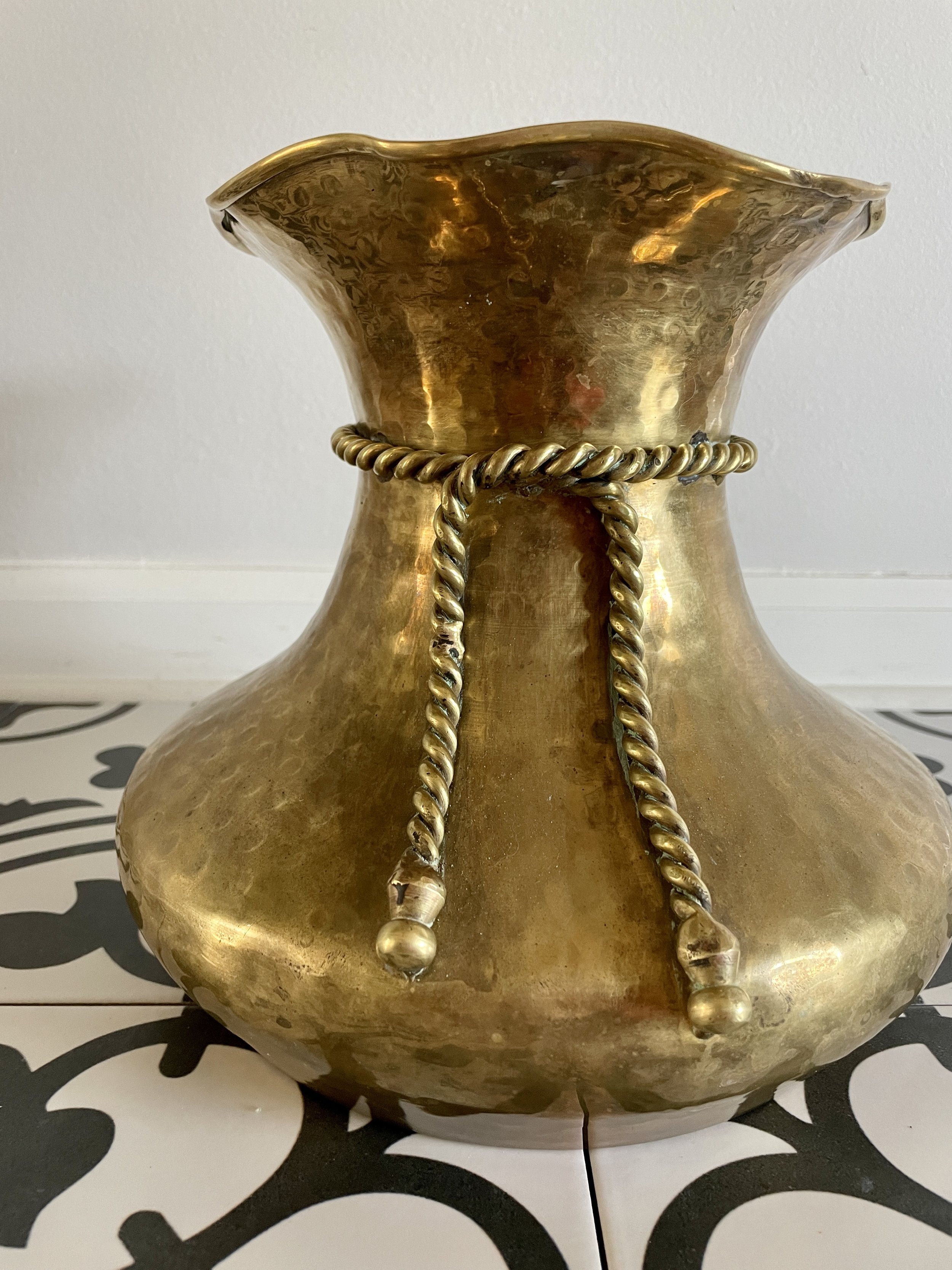 Hammered Brass Tassel Urn