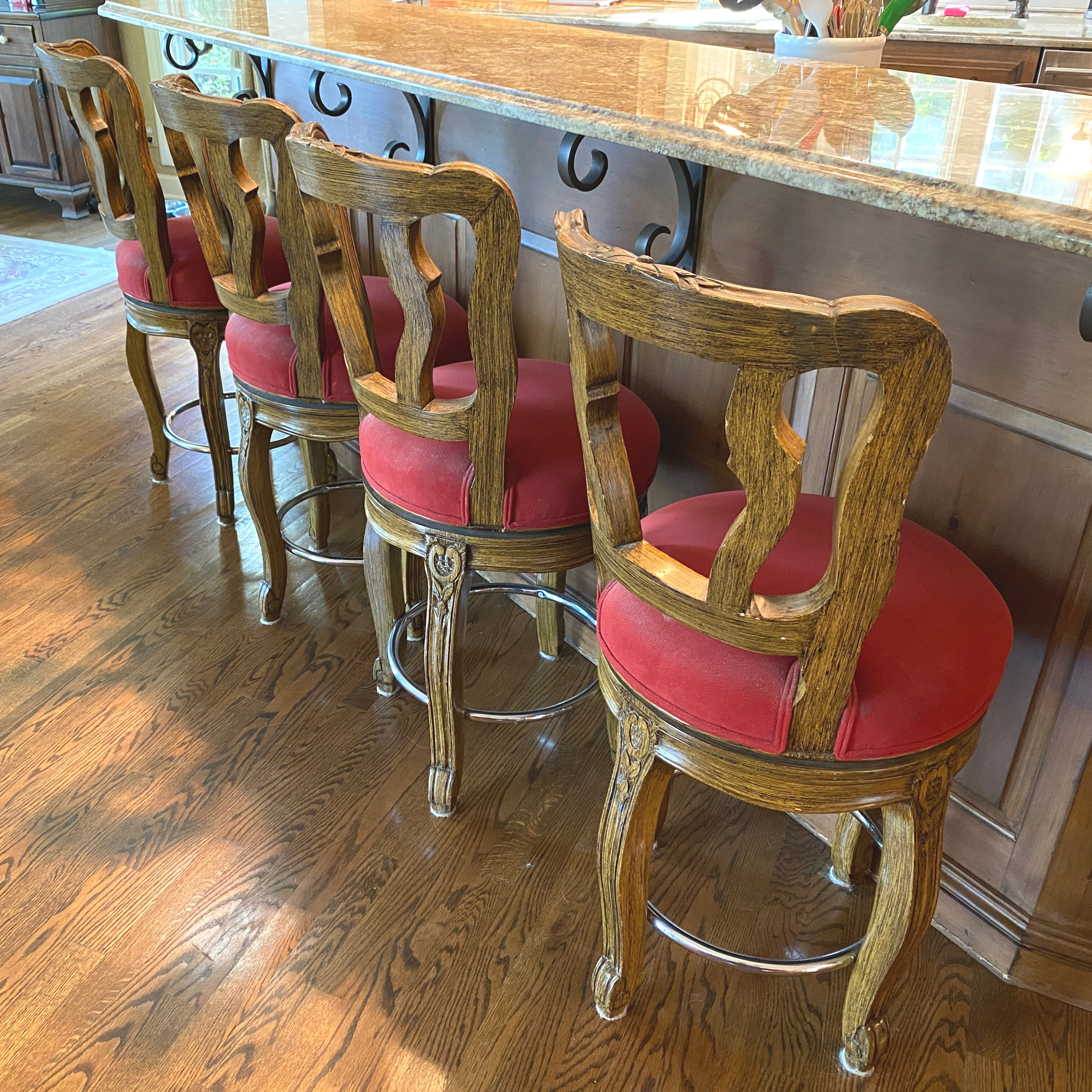 Victorian Style Counter Stools, Set of 4