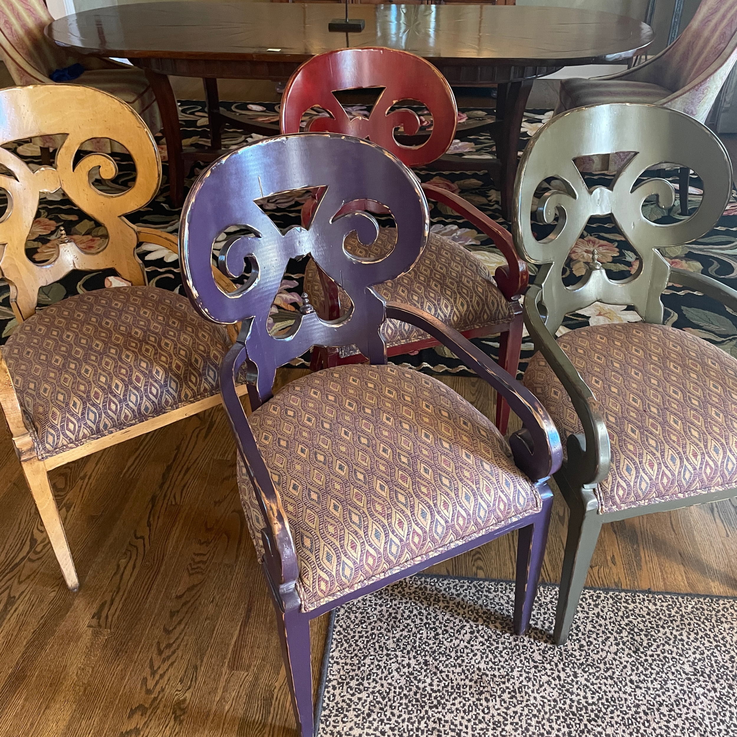 Multi-Color Wood Dining Chairs