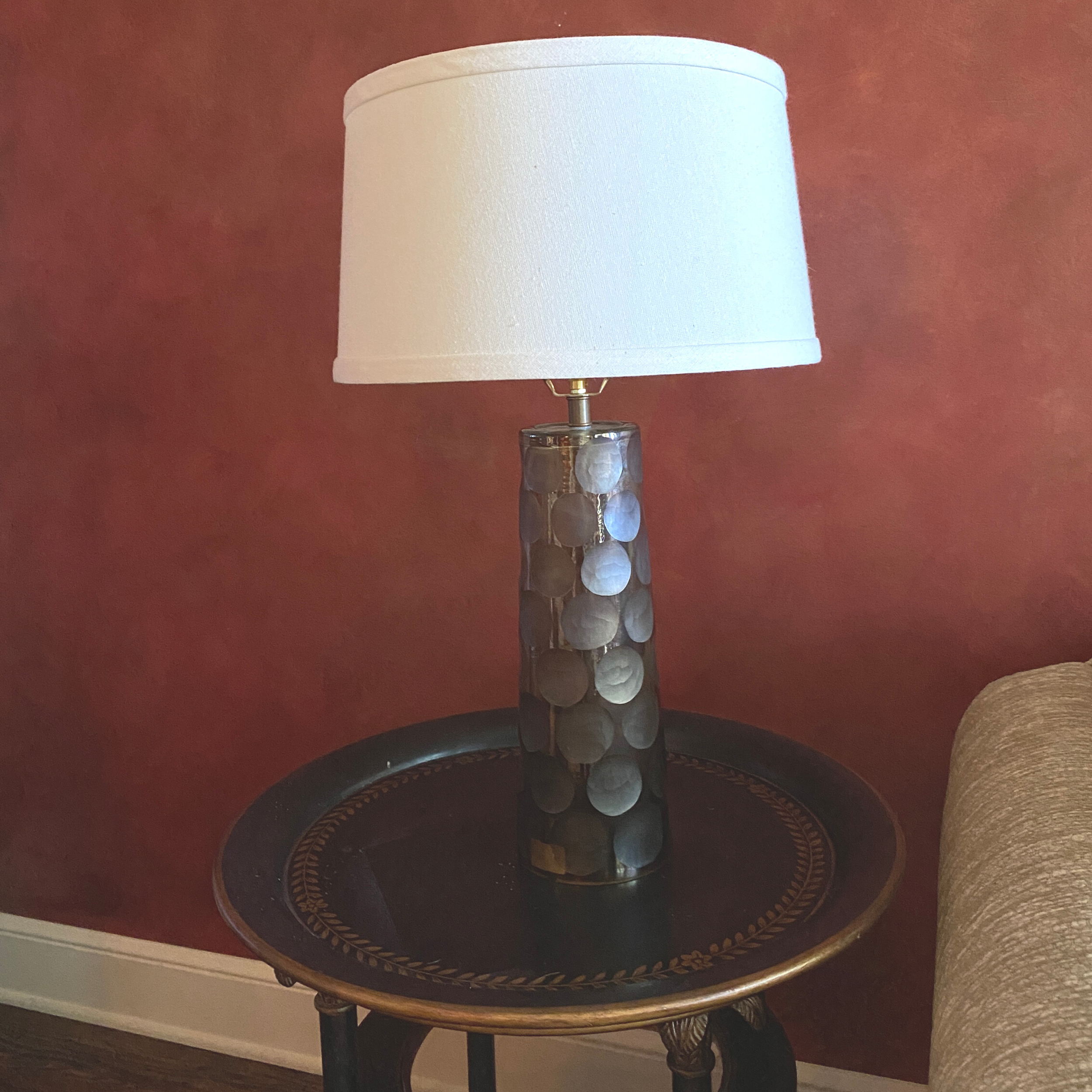 Brown Glass Table Lamp 