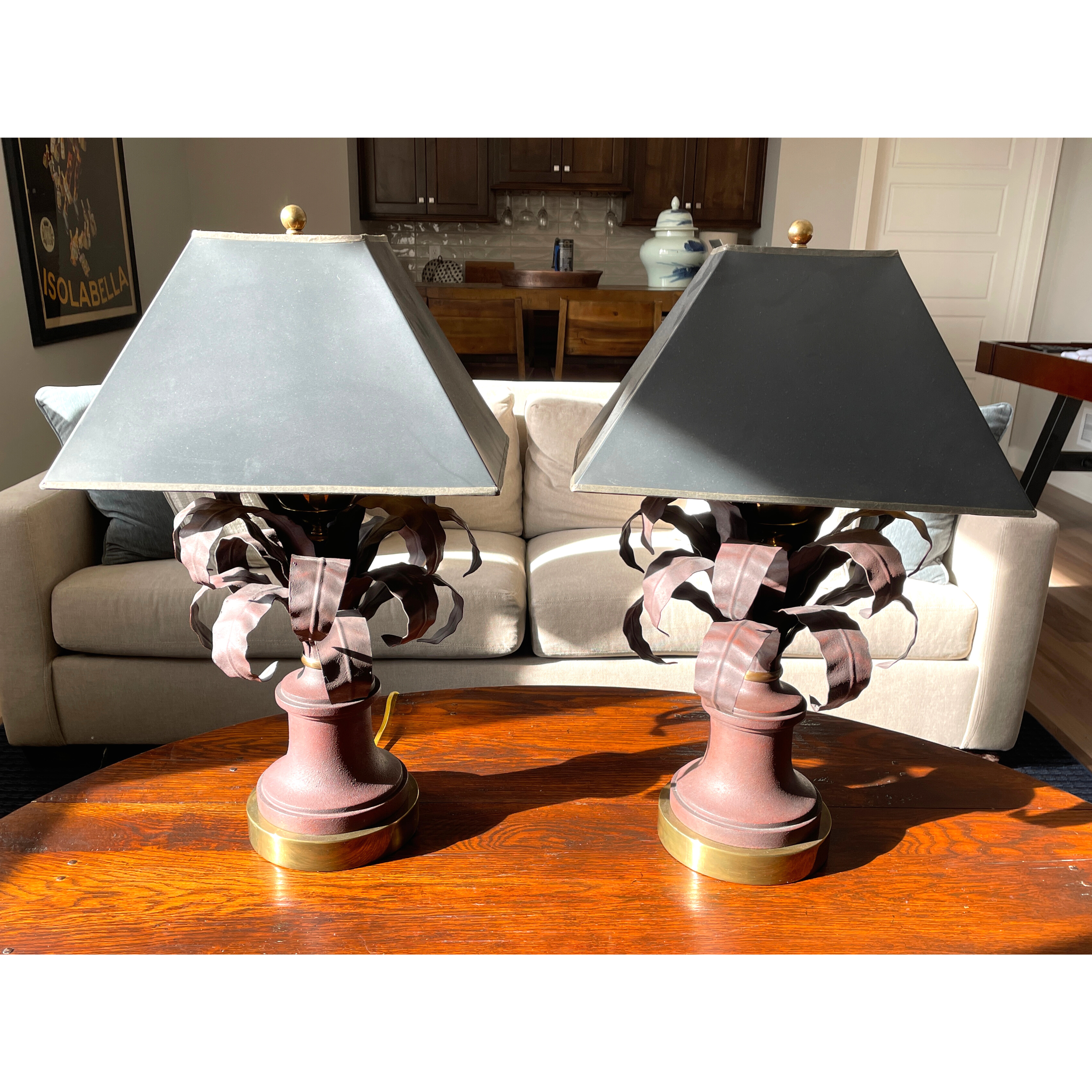 Pair of Palm Lamps