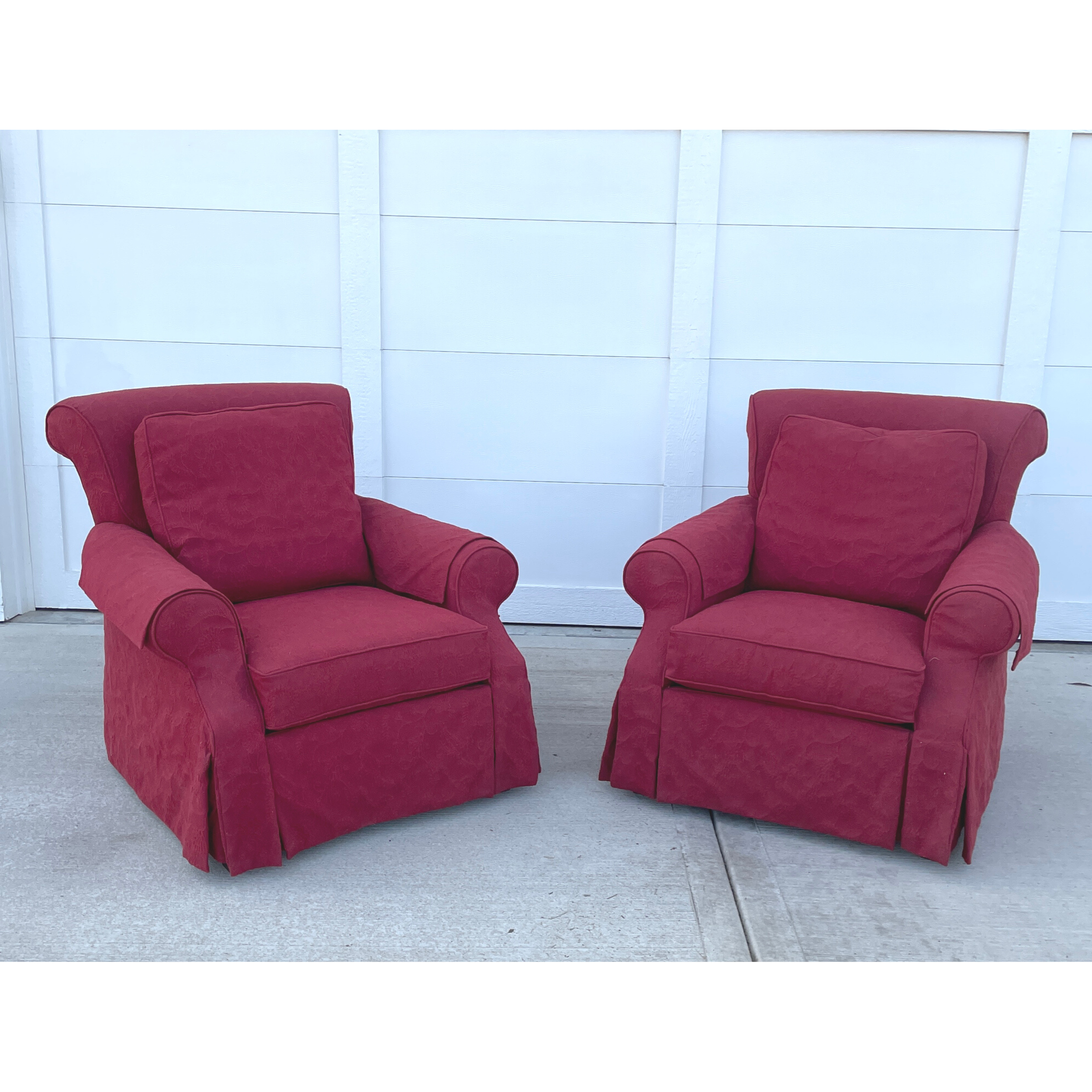 Wrangler Red Upholstered Arm Chairs (pair) 