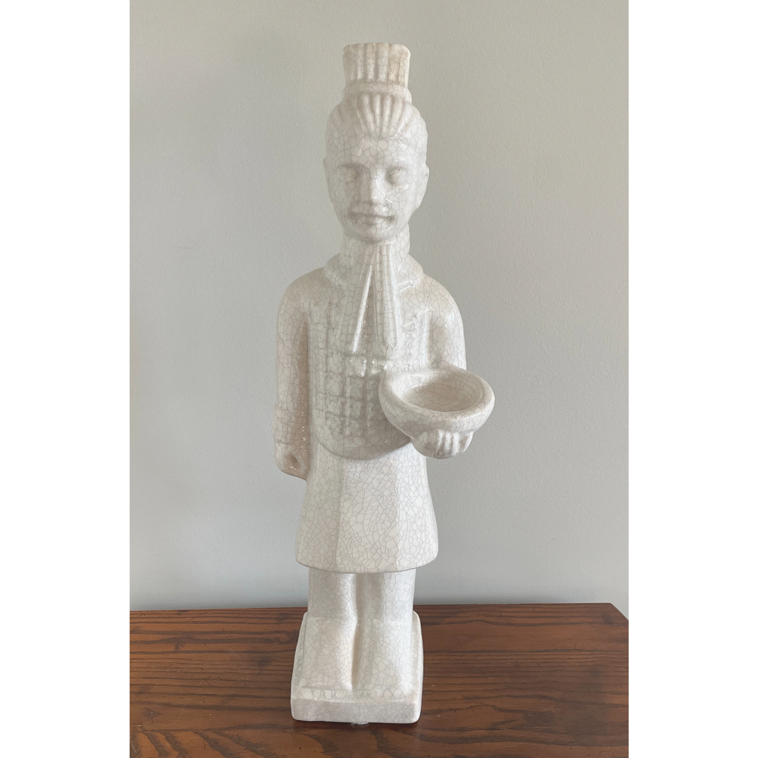 Tall Ivory Asian Statue