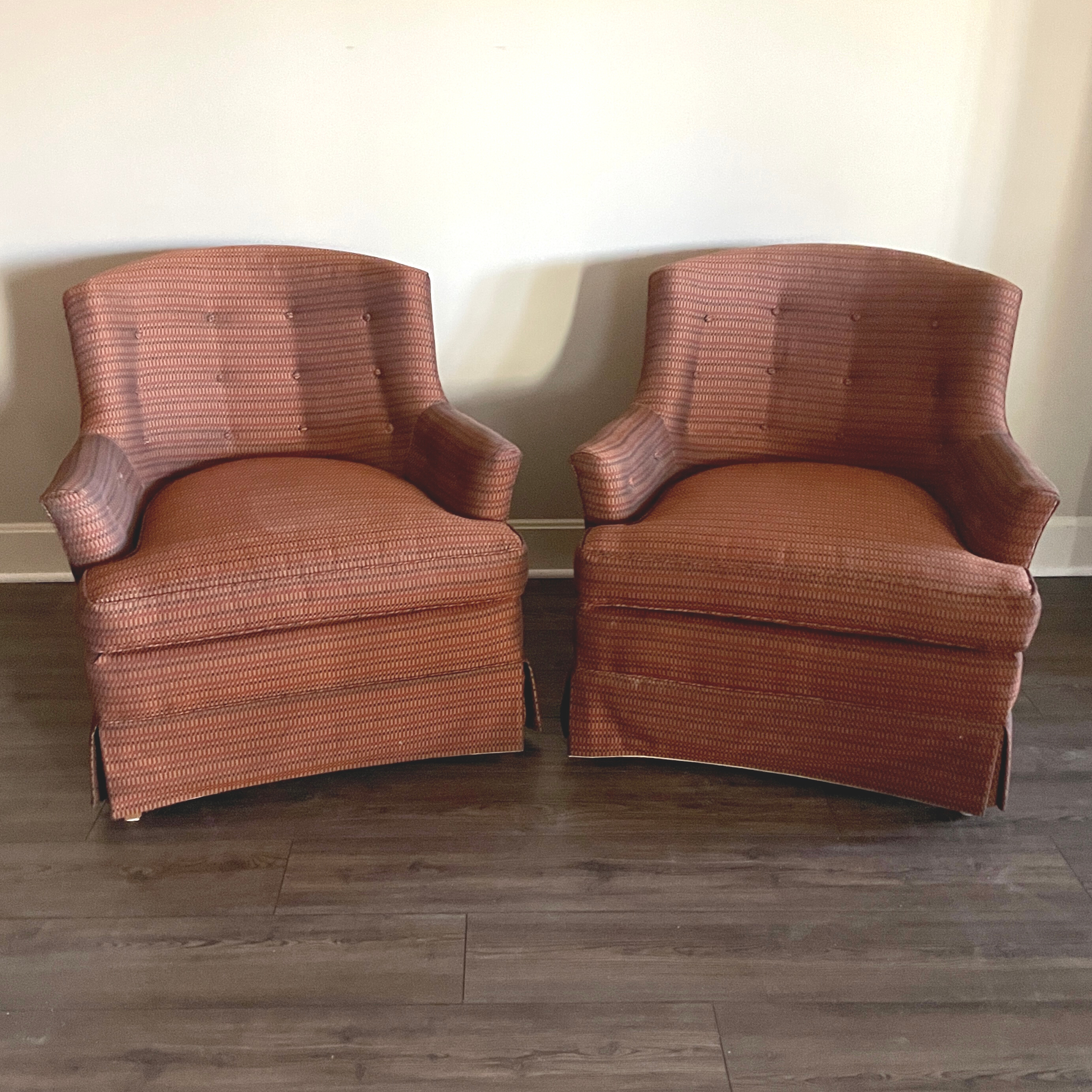 Club Barrel Chairs, a pair