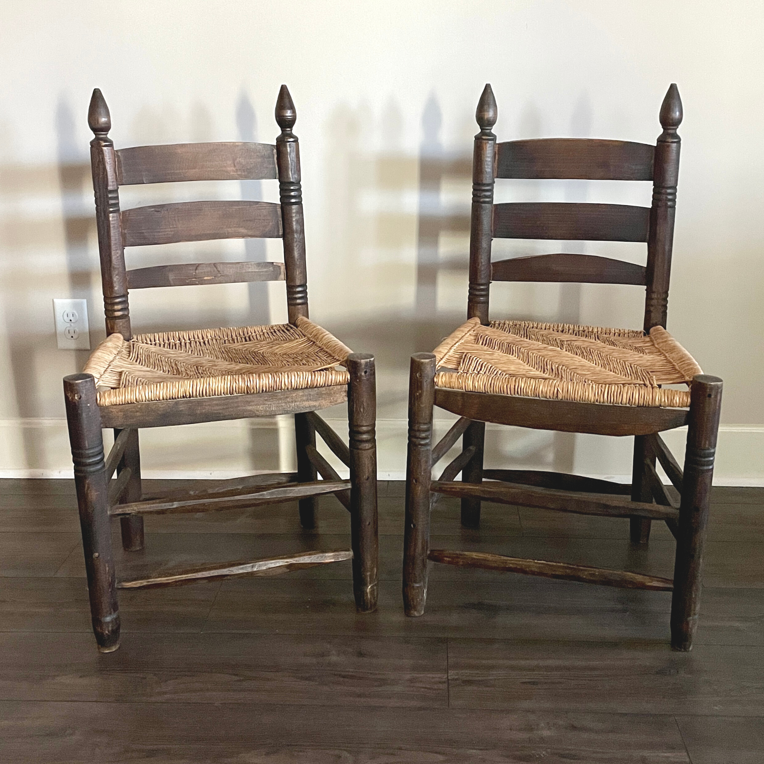 Ladder Back Chairs, a pair