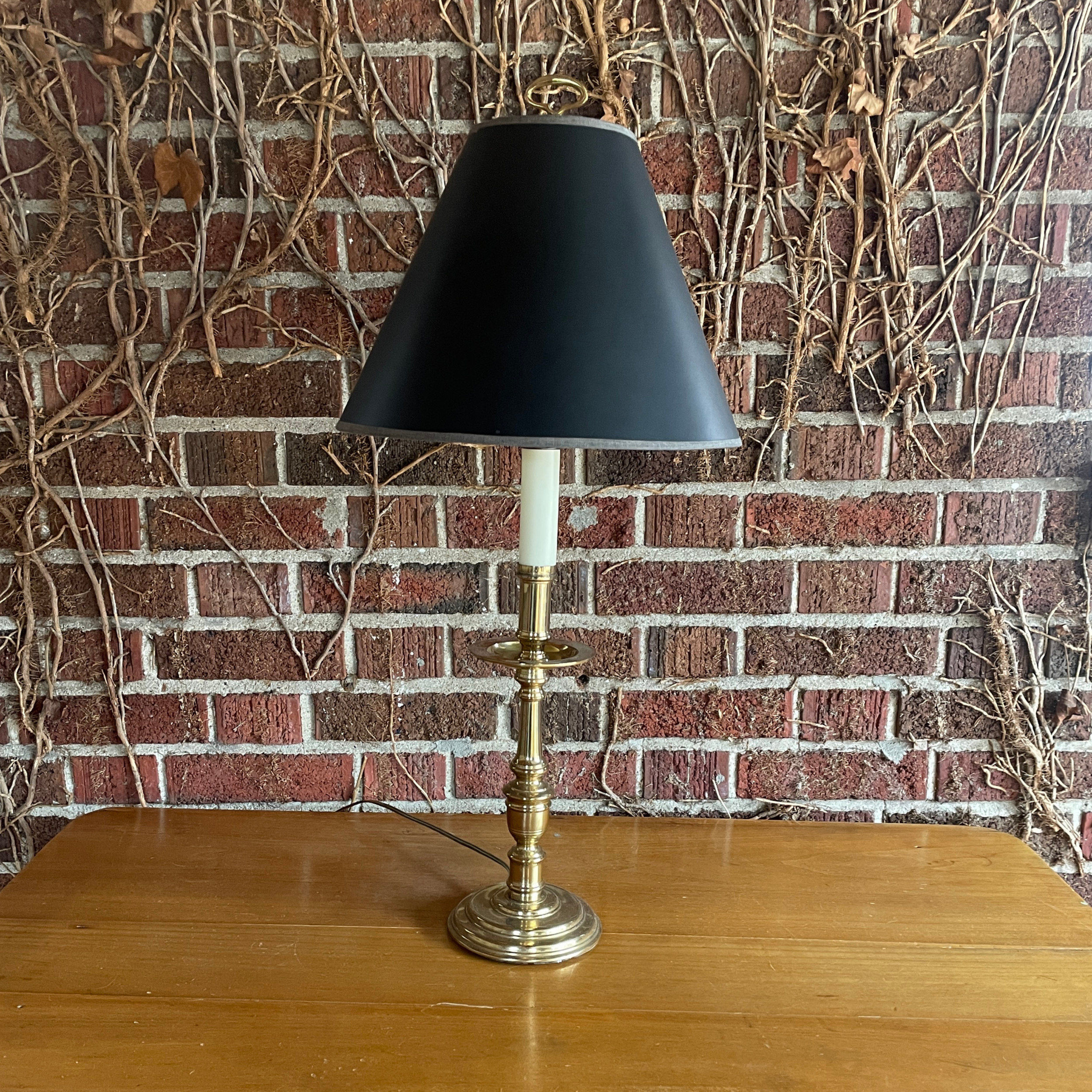 Brass Lamp with Black Shade