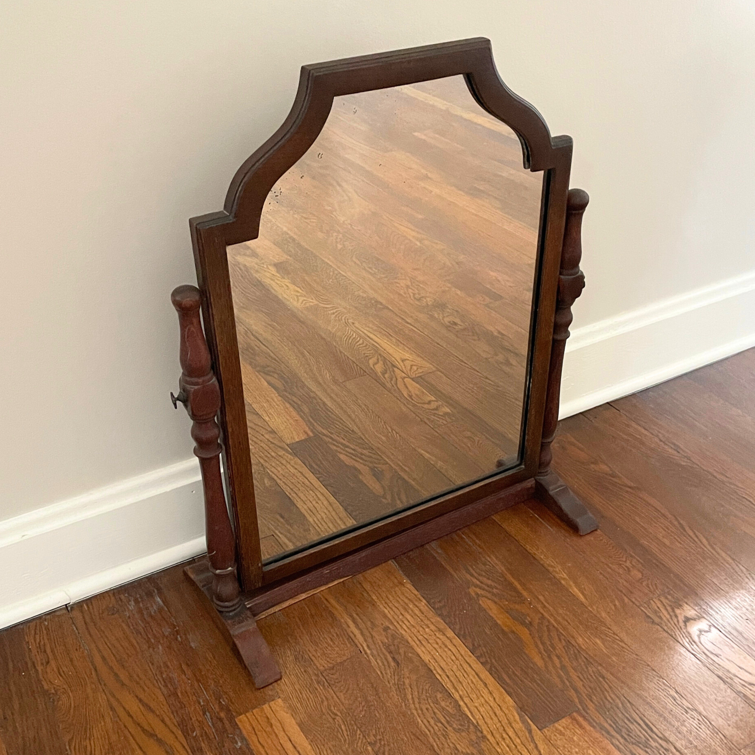 Dark Wood Antique Dresser Mirror