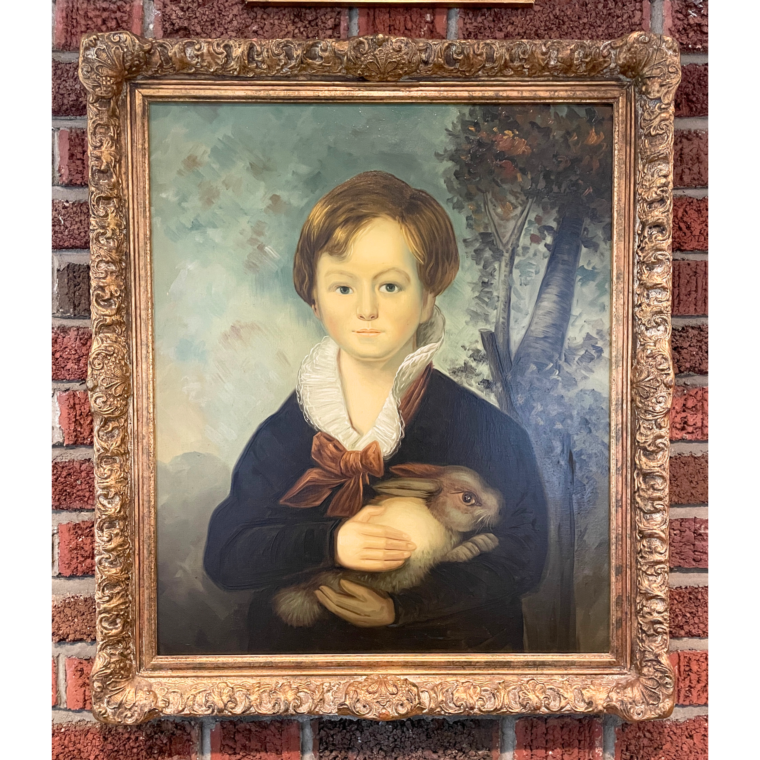 Framed Copy of "Boy with Rabbit" from Master Tennyson Chelsea House Painting