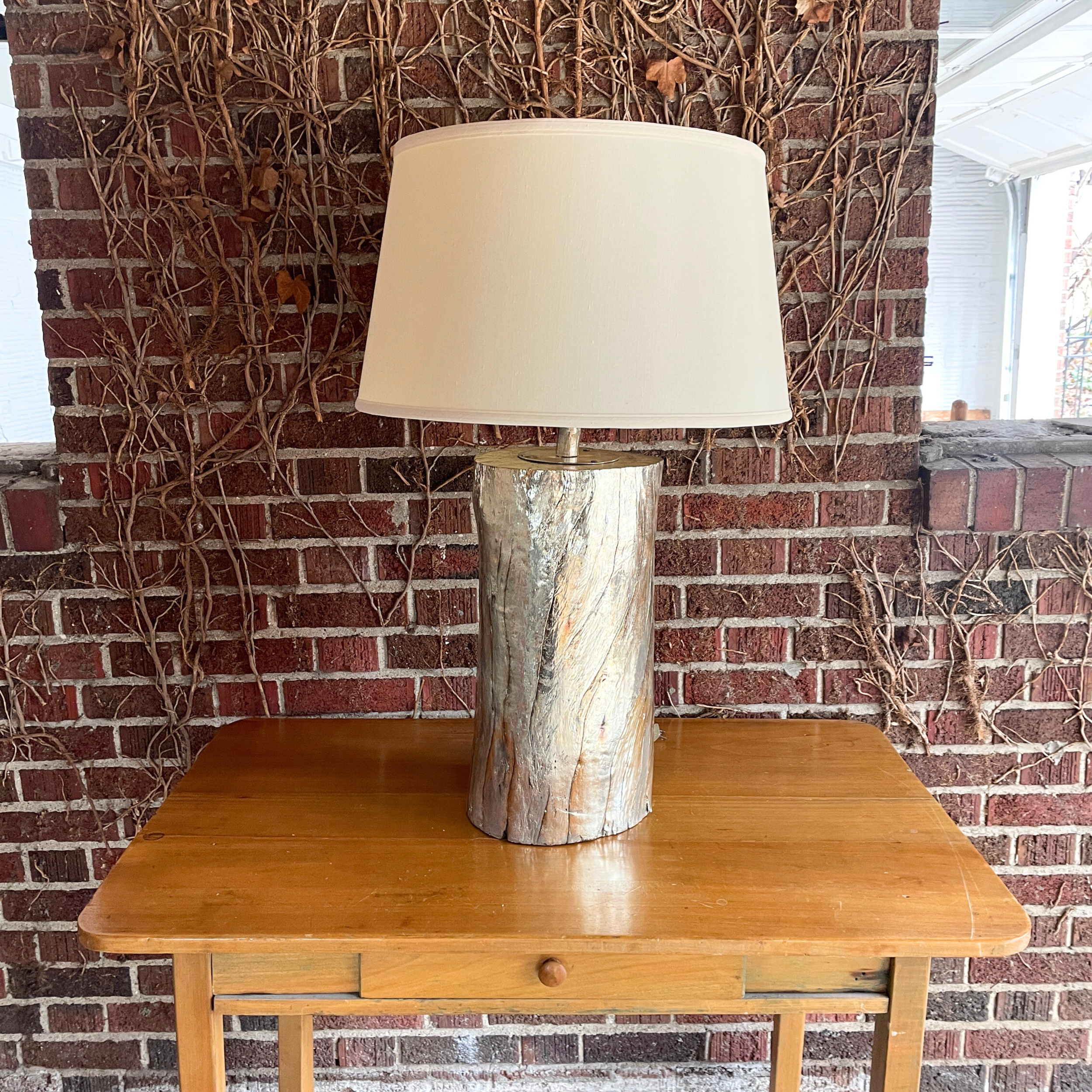 Metallic Wood Table Lamp