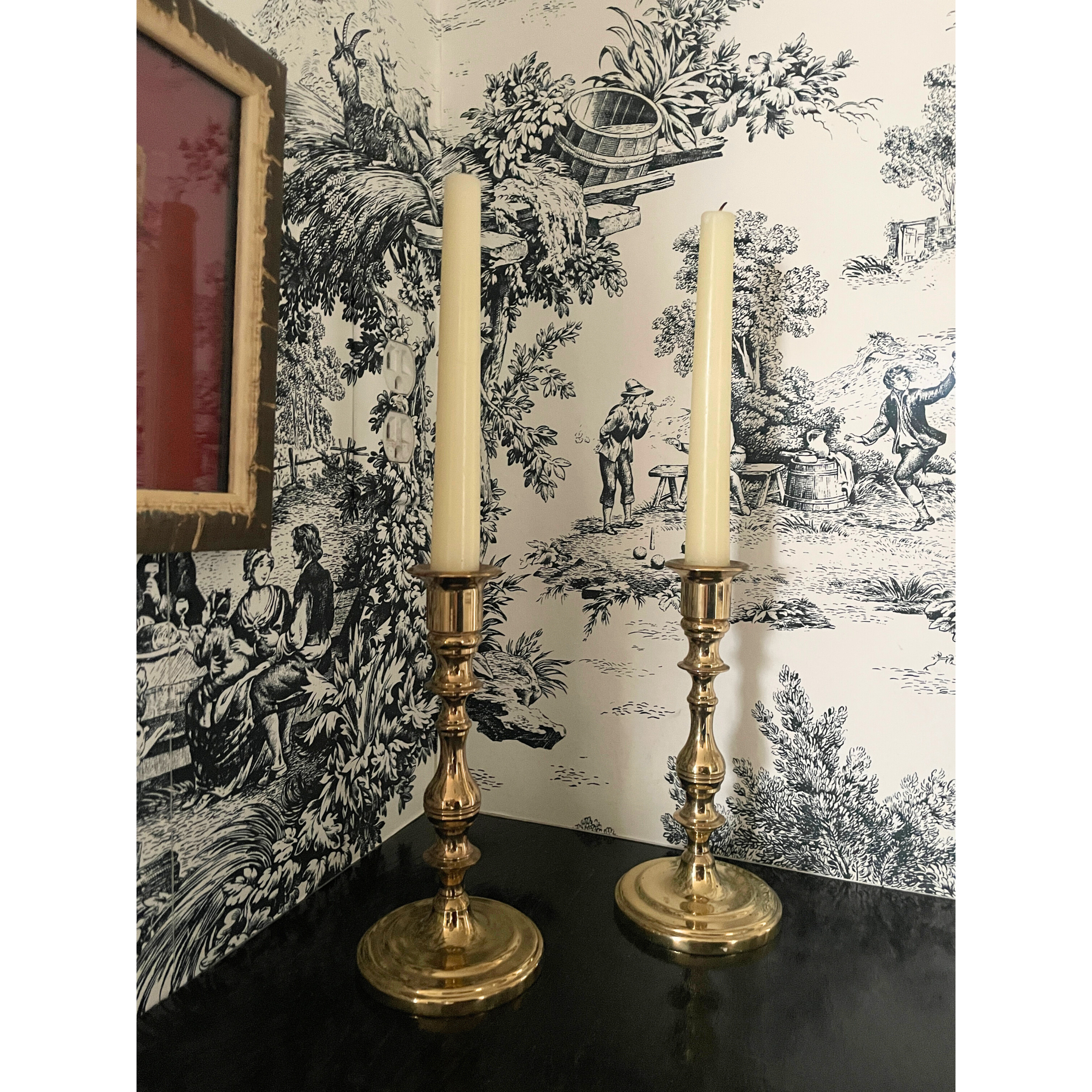 Pair of Brass Candlestick Holders 