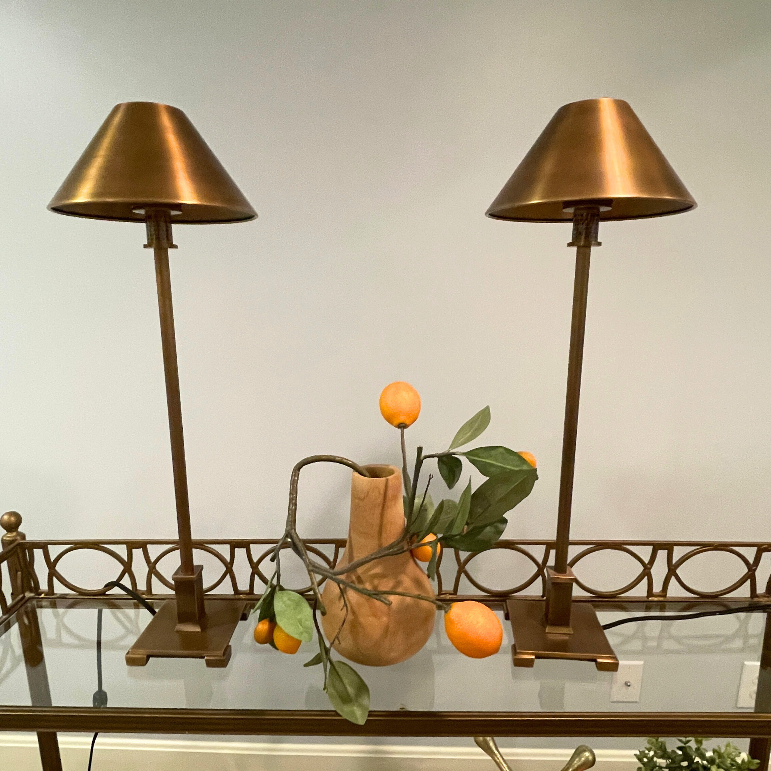 Pair of Candlestick Metal Table Lamps