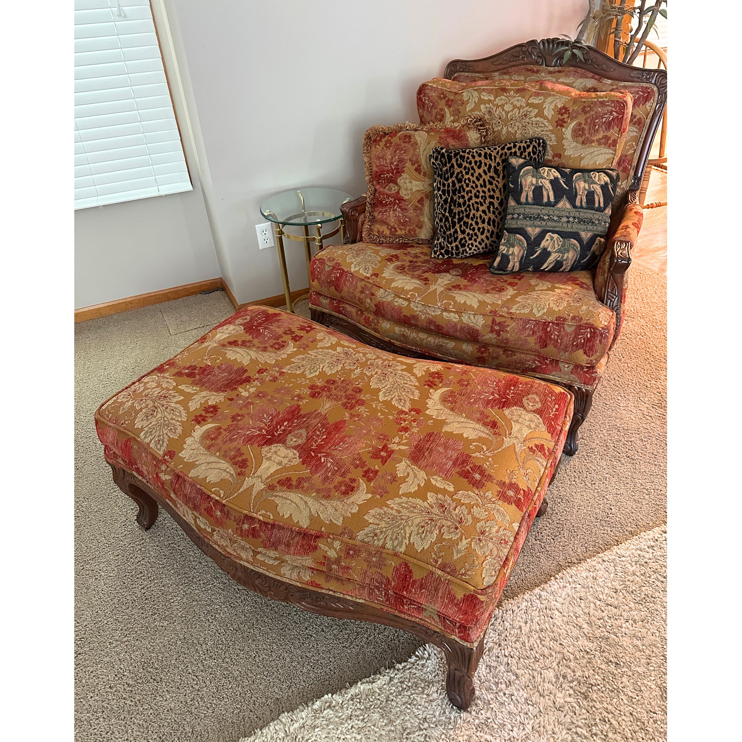 Ethan Allen Chair and a Half with Ottoman