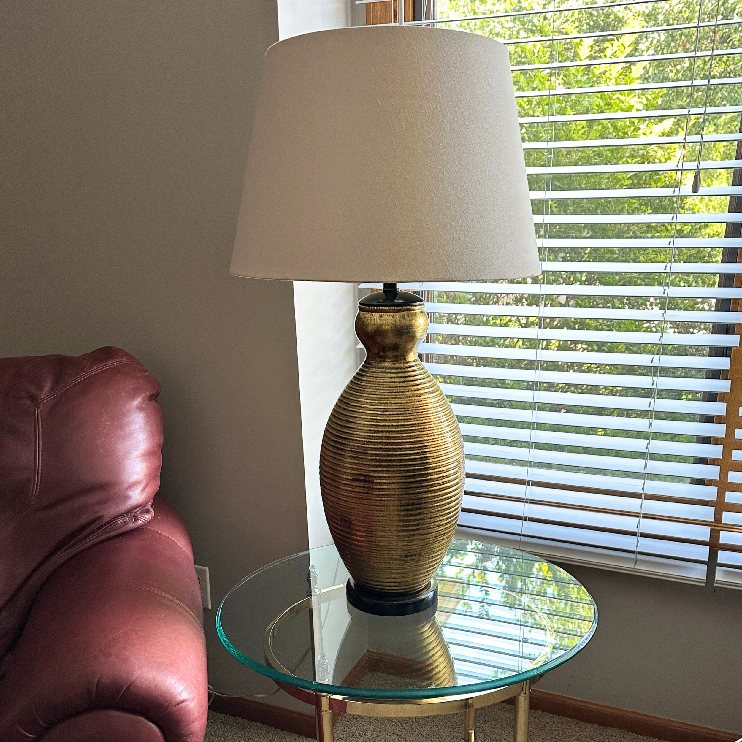Gold Beehive Style Lamp