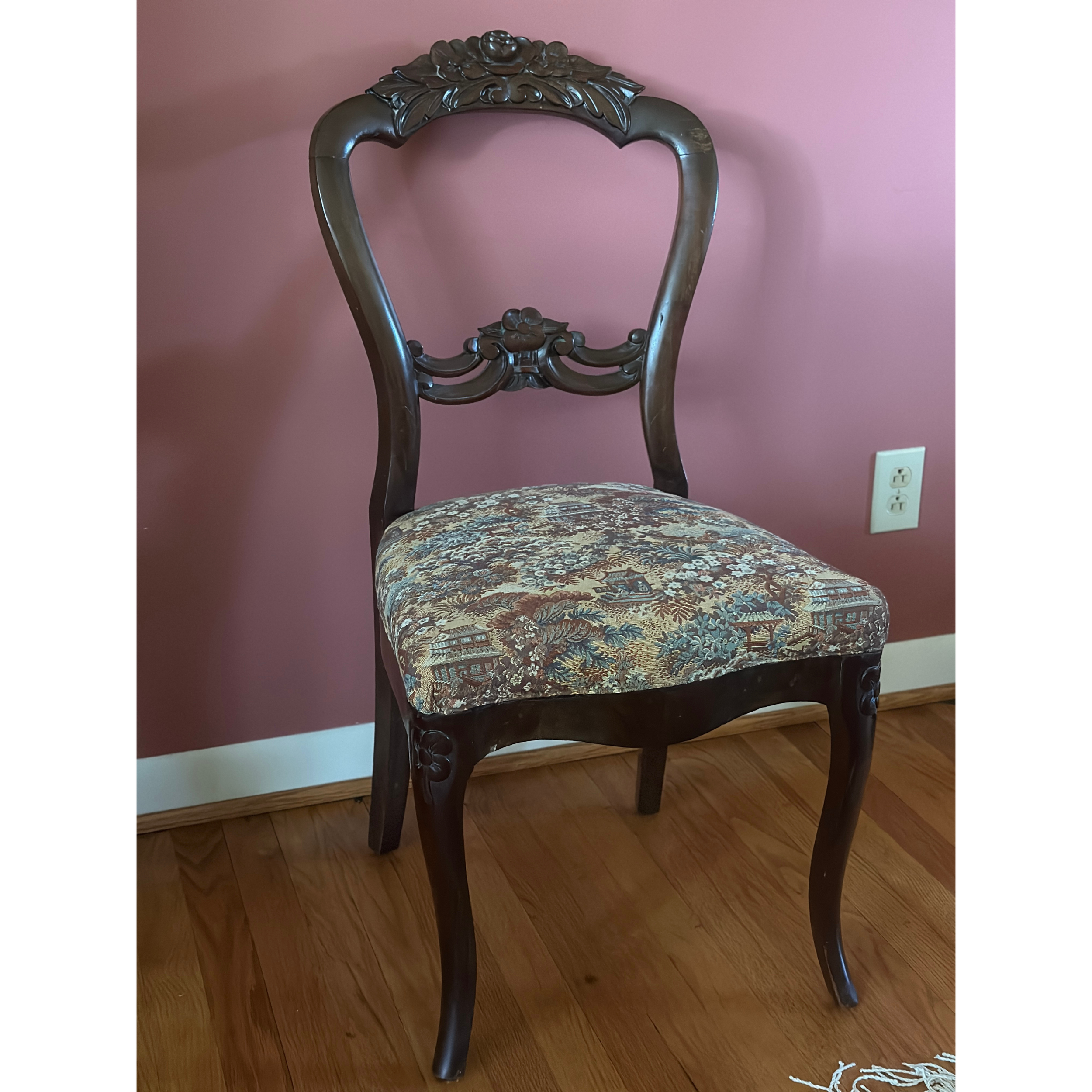 Victorian Carved Wood Side Chair
