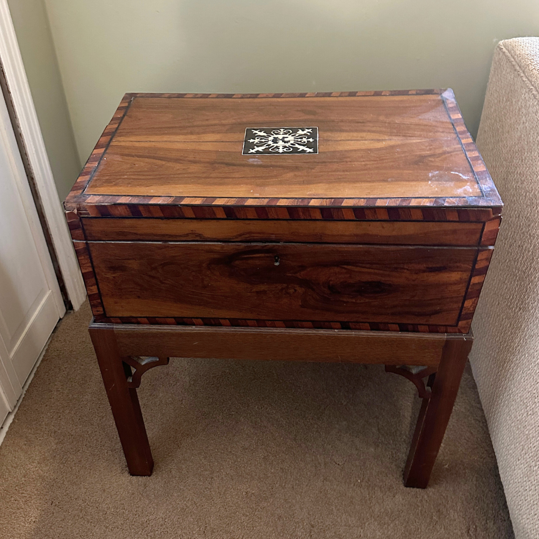 Small Wood Chest on Stand